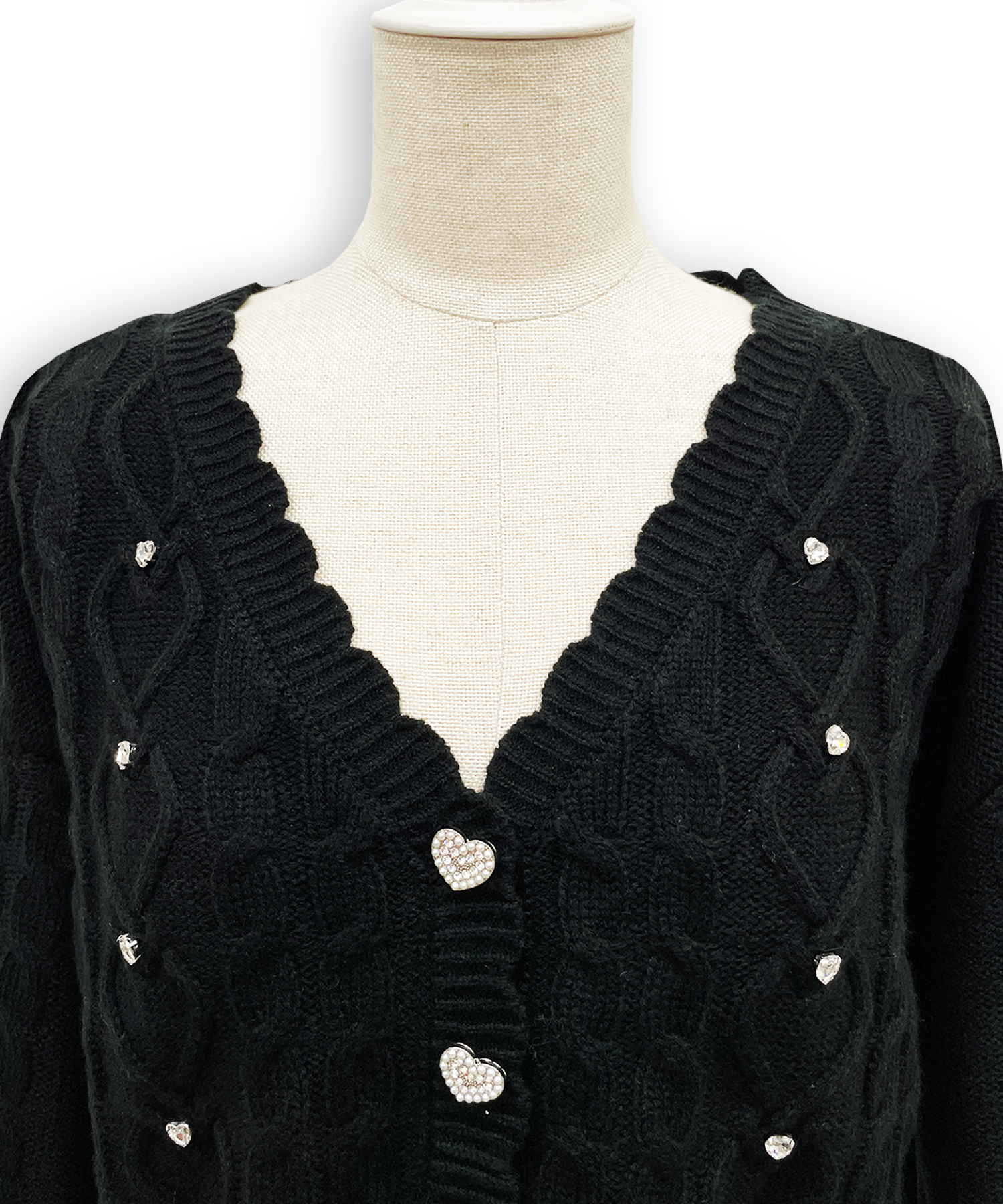 ハートビジューショートカーディガン