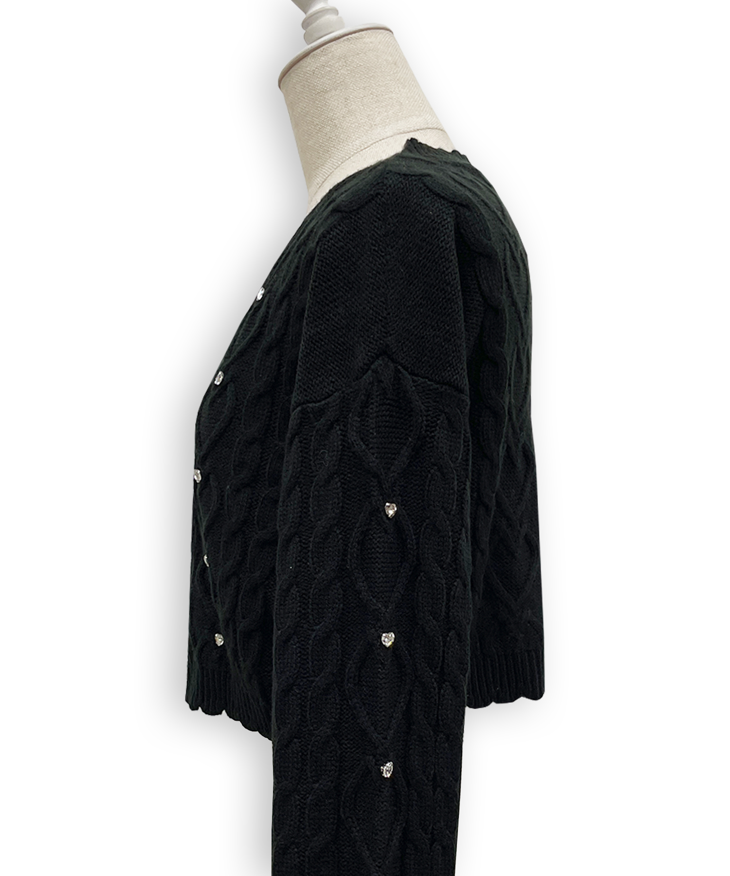 ハートビジューショートカーディガン