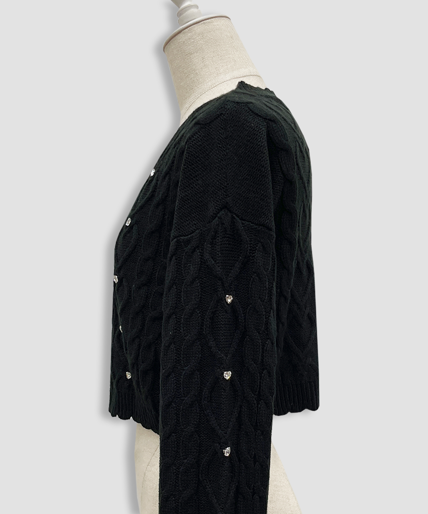 ハートビジューショートカーディガン