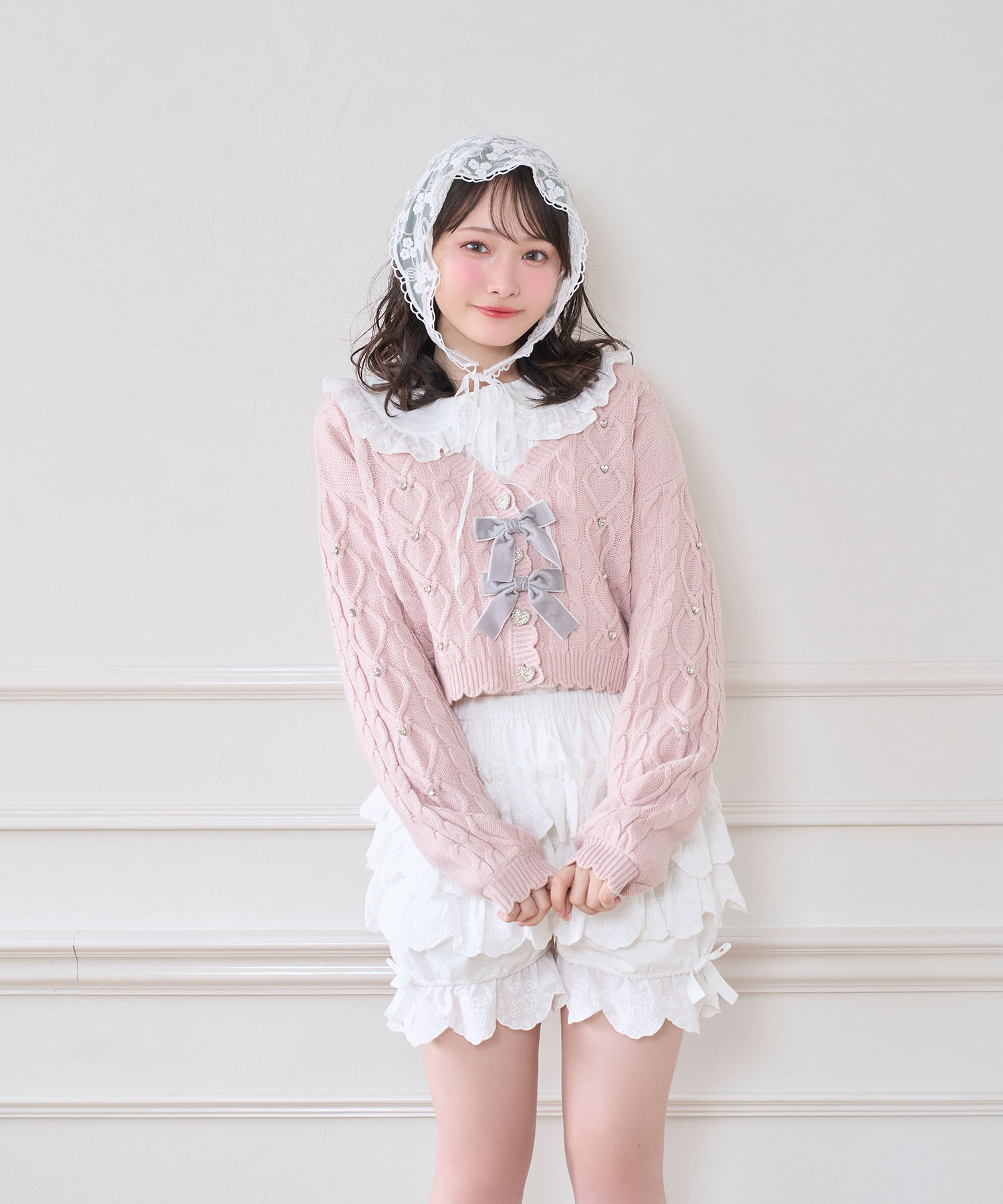 ハートビジューショートカーディガン