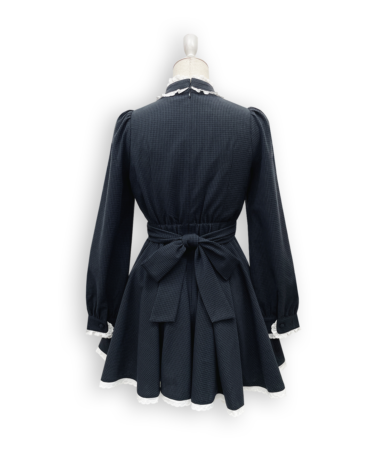 コットンレースデコルテ開きワンピース