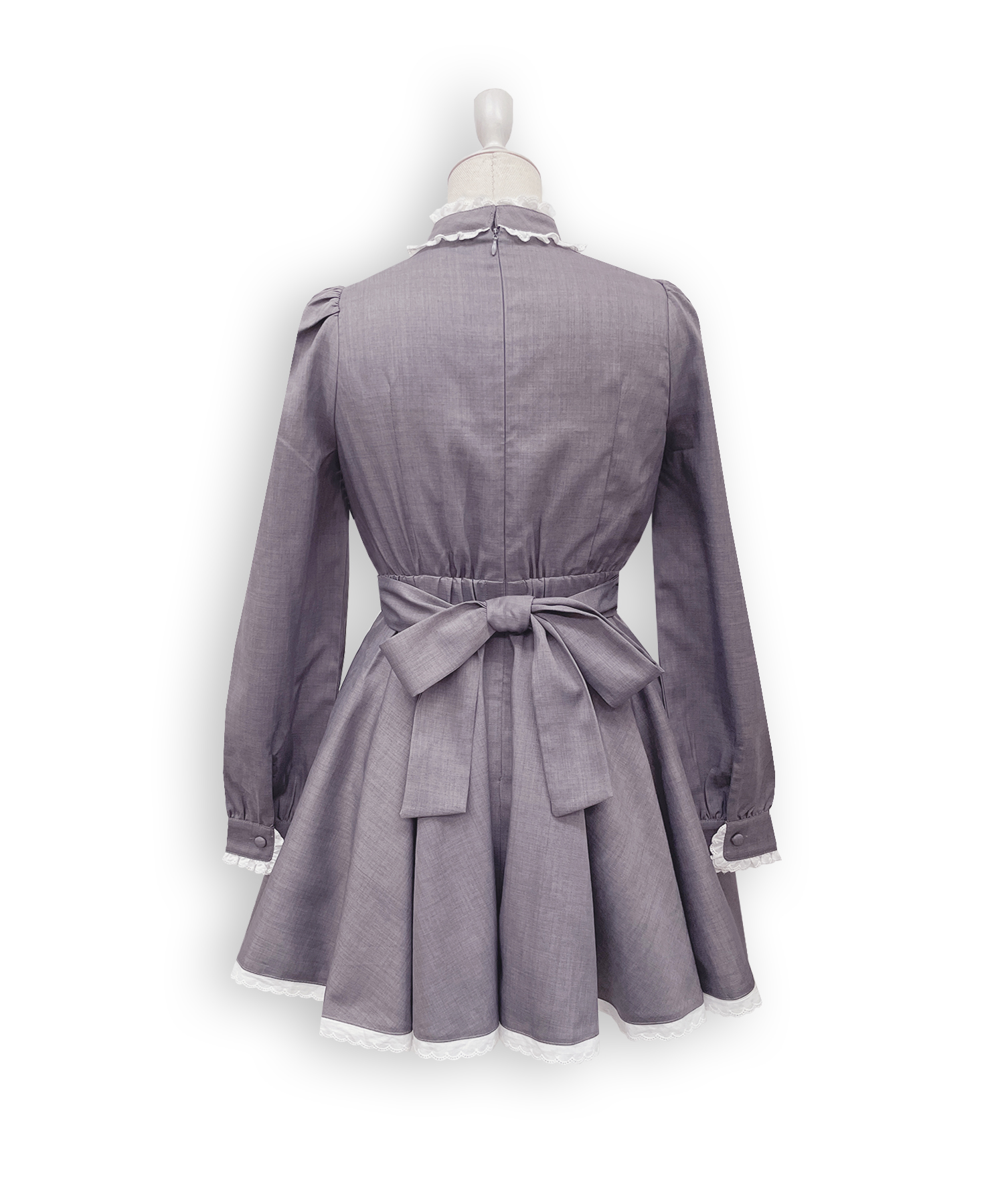 コットンレースデコルテ開きワンピース