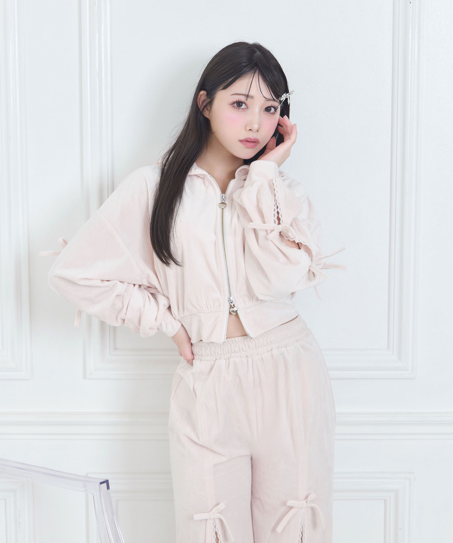 リボンスリットパンツ