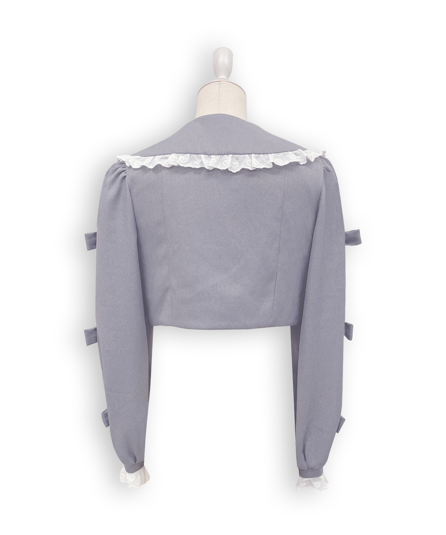 袖リボンコットンレースジャケットセットアップ