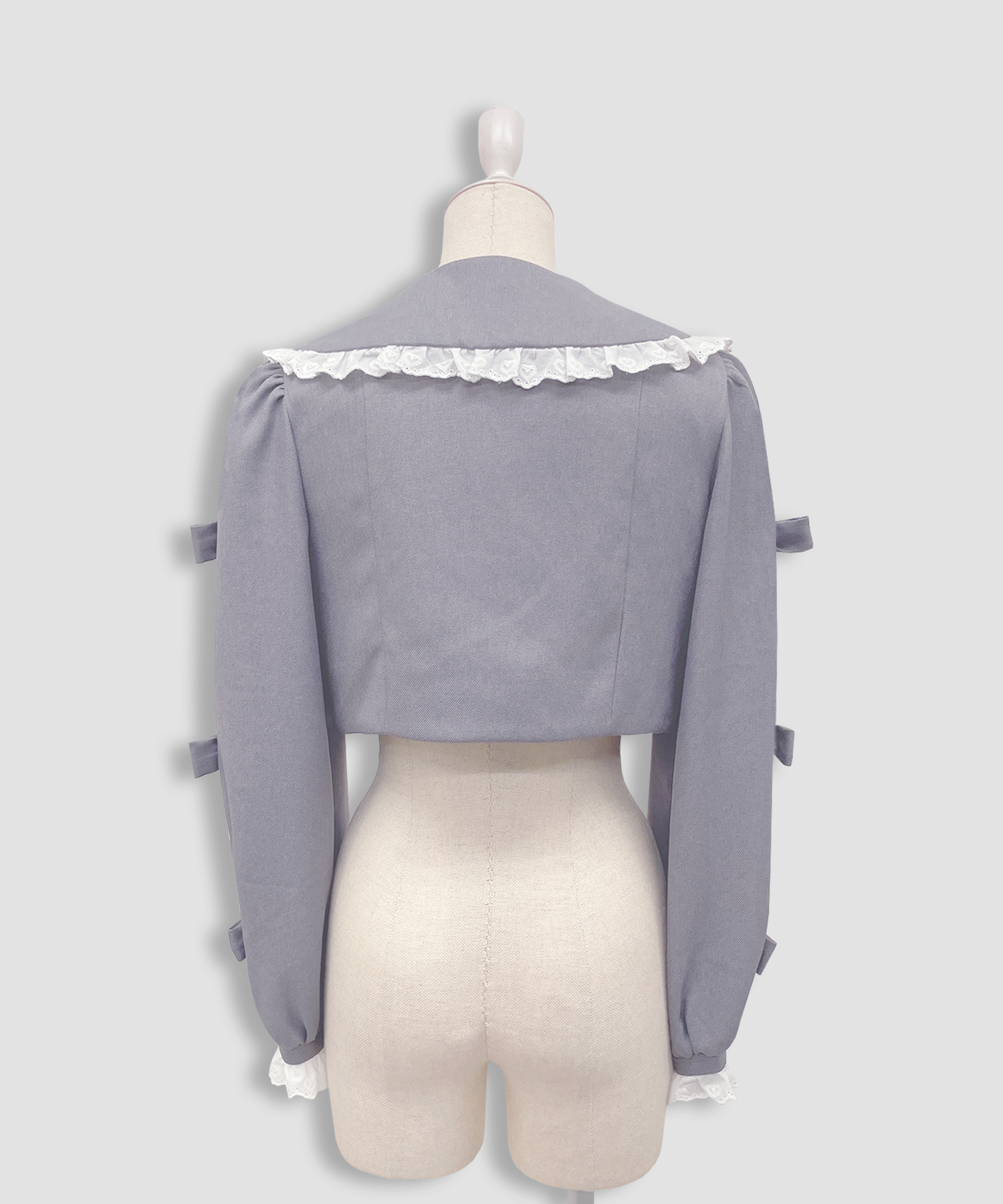 袖リボンコットンレースジャケットセットアップ