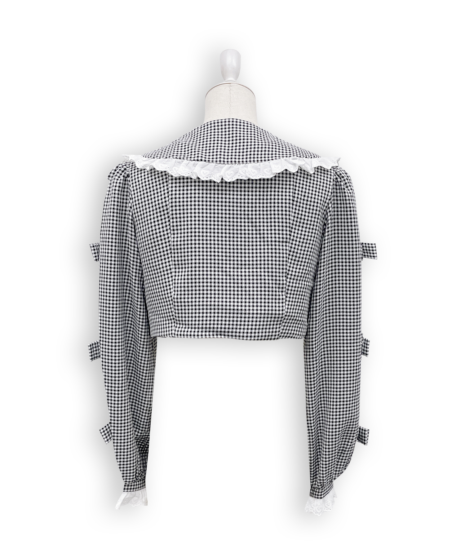 袖リボンコットンレースジャケットセットアップ