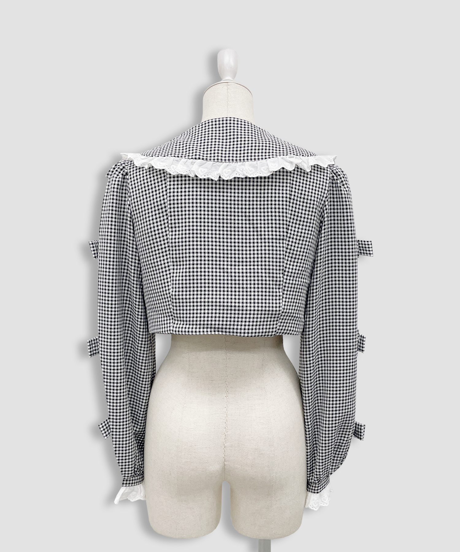 袖リボンコットンレースジャケットセットアップ