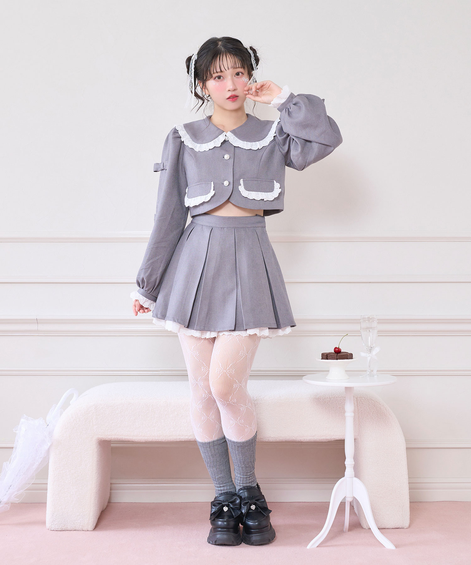 袖リボンコットンレースジャケットセットアップ – BUNNY APARTMENT