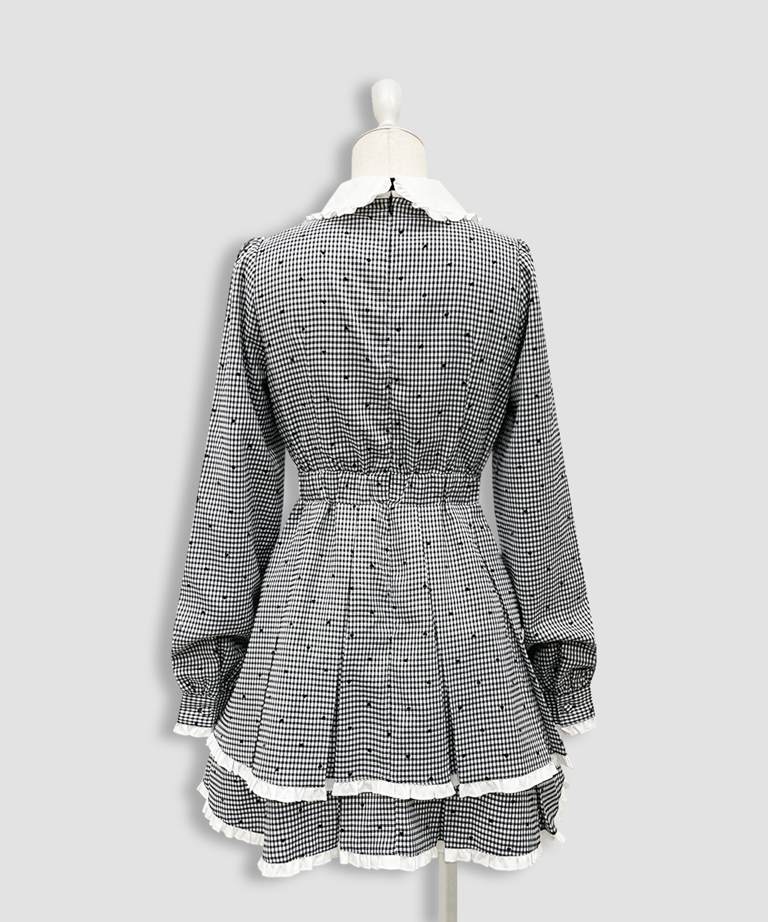 ベロアリボン配色ヨークワンピース