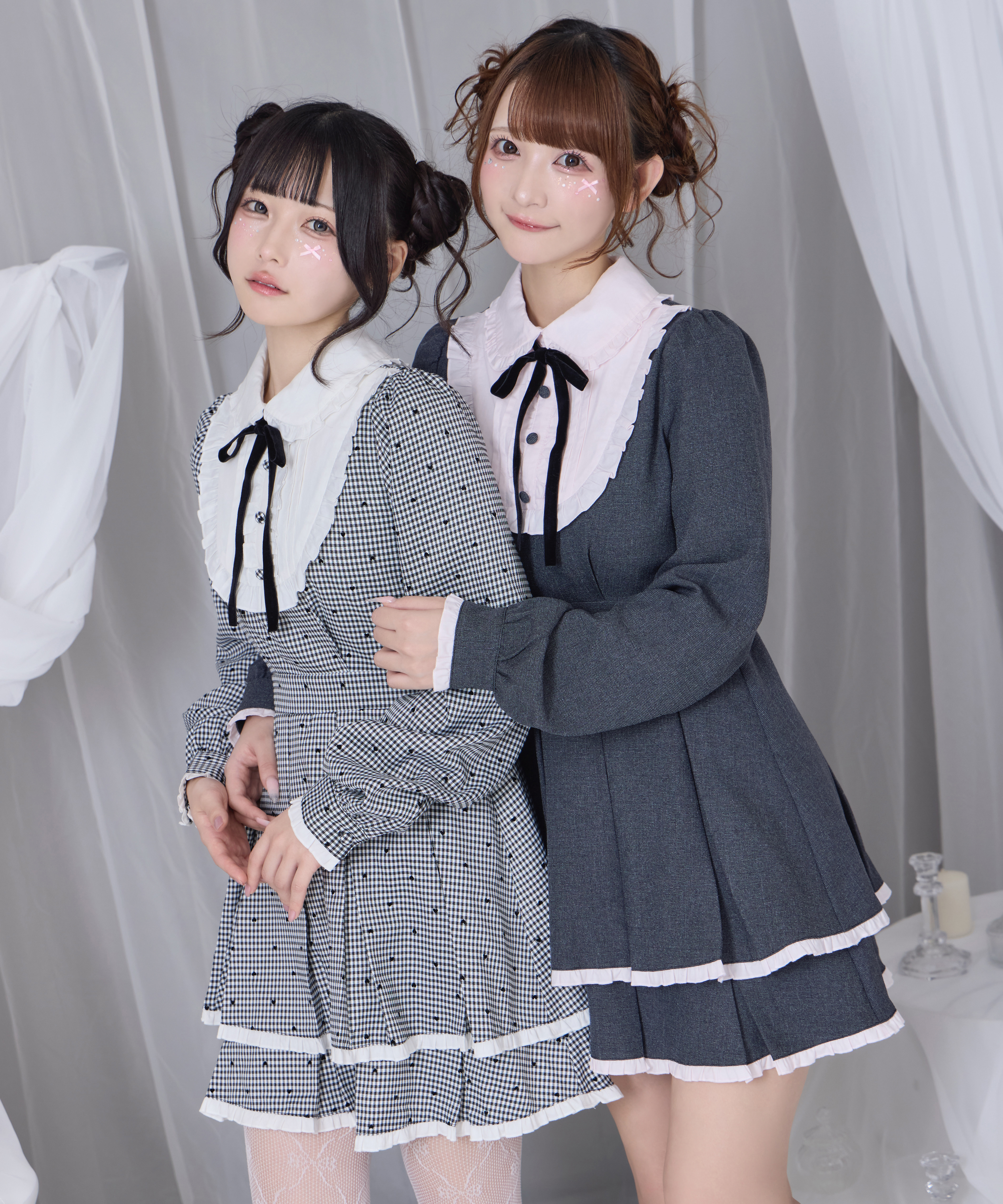 【Honey Cinnamon ハニシナ 】 ベロアリボン配色ヨークワンピース ベロアリボン配色ヨークワンピース – BUNNY APARTMENT