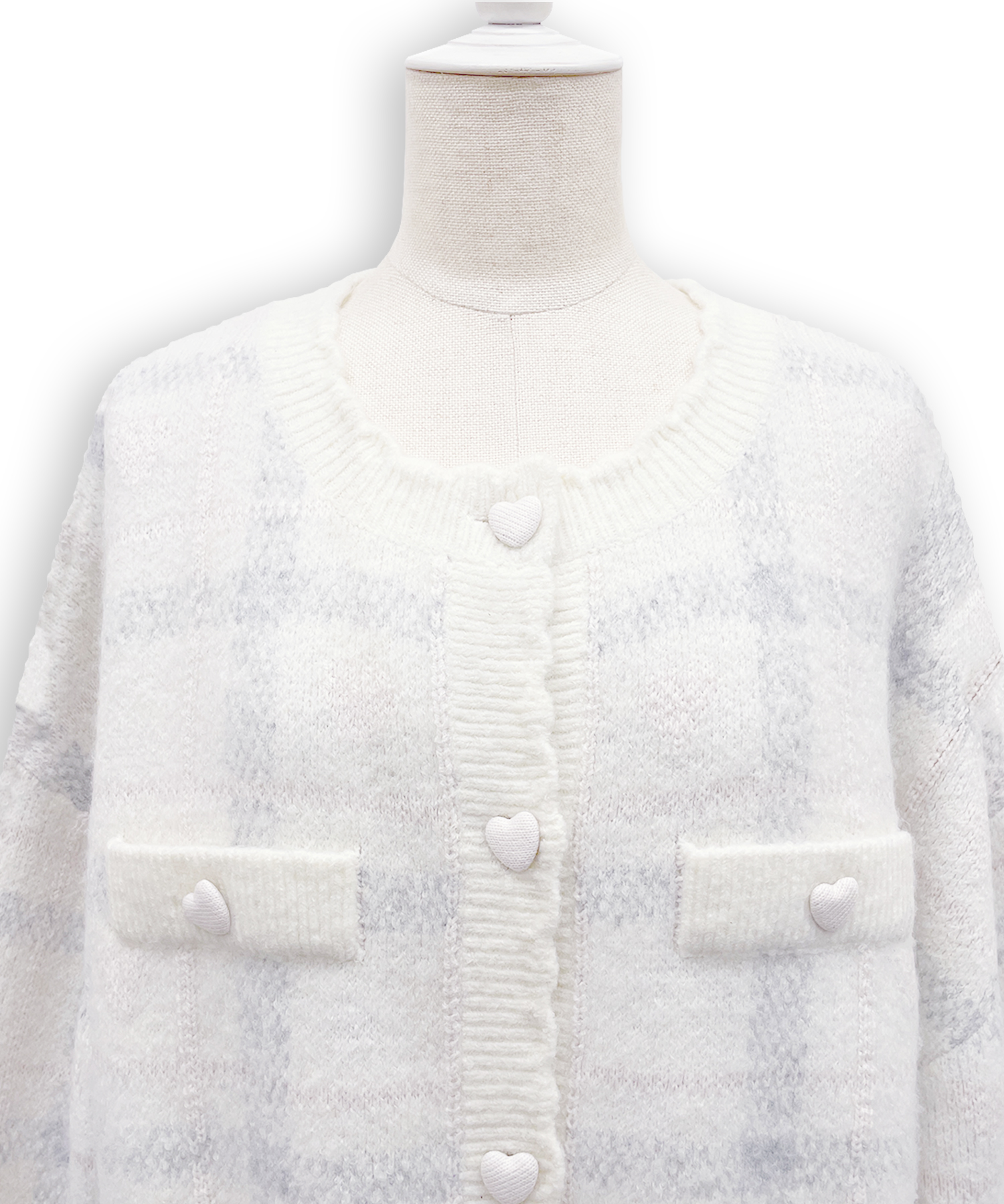 ハートチェックビッグカーディガン