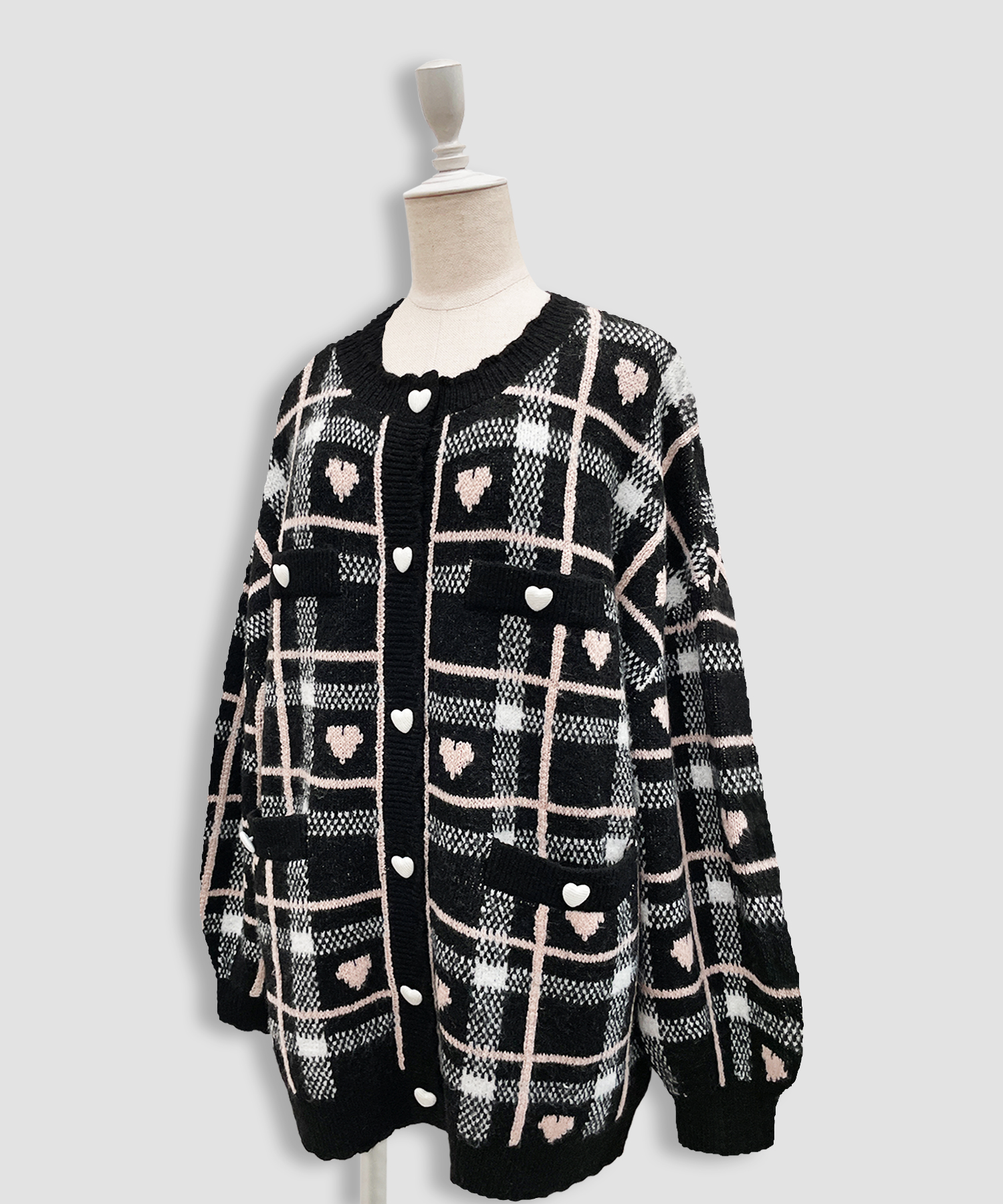 ハートチェックビッグカーディガン – BUNNY APARTMENT