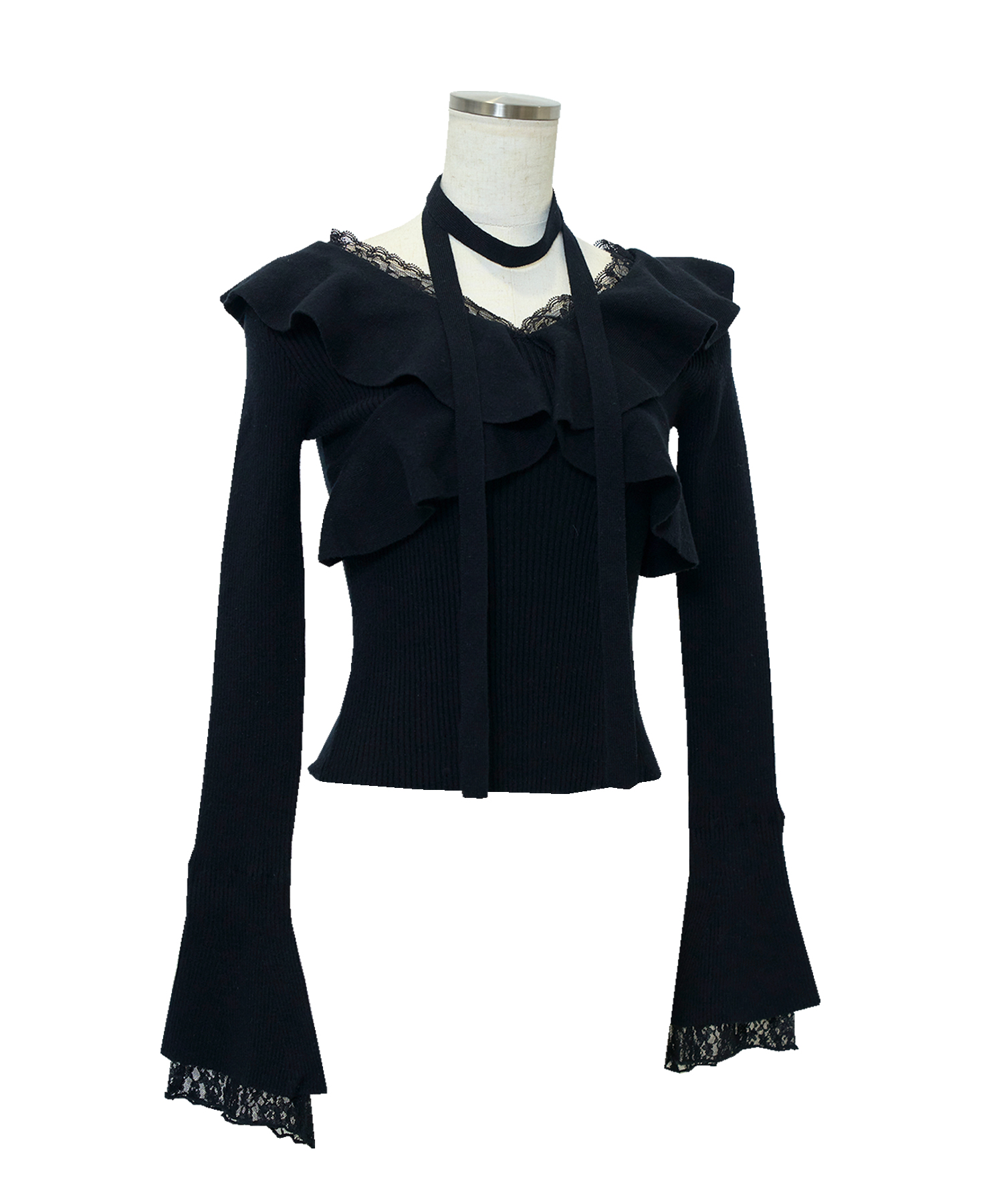 Ruffle collar knit tops – BUNNY APARTMENT