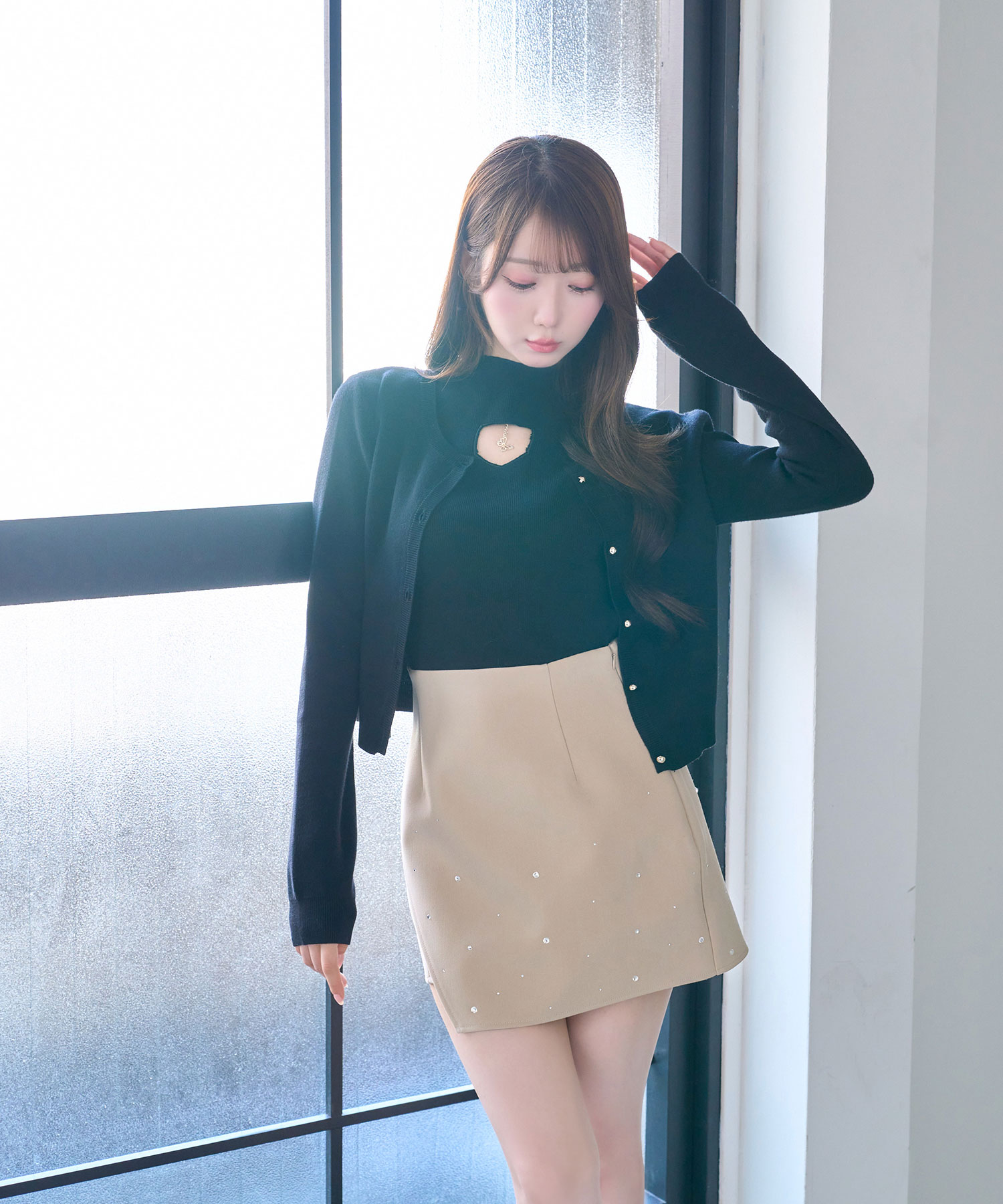 Chest charm Ens. knit tops