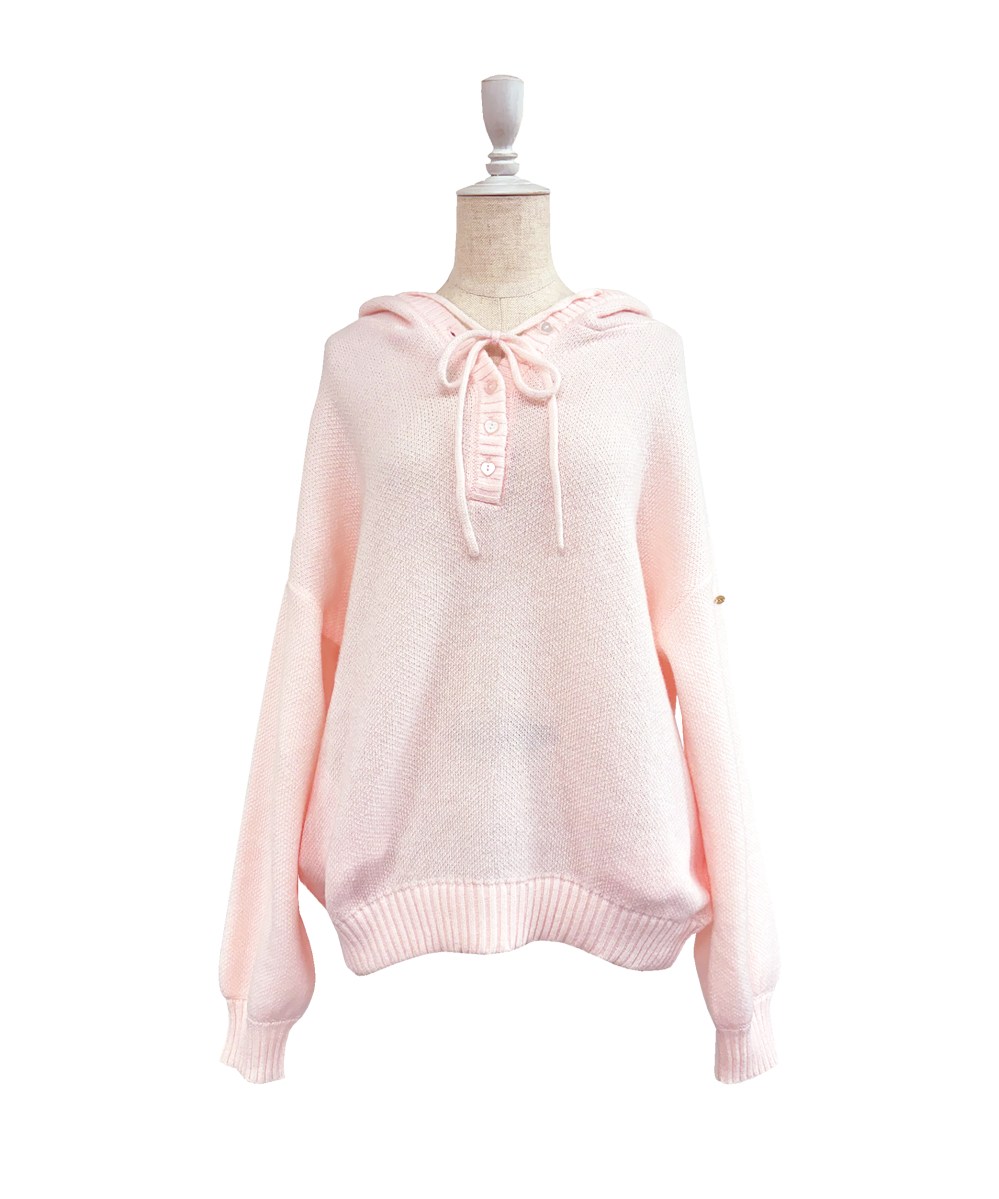 Mohair knit hoodie