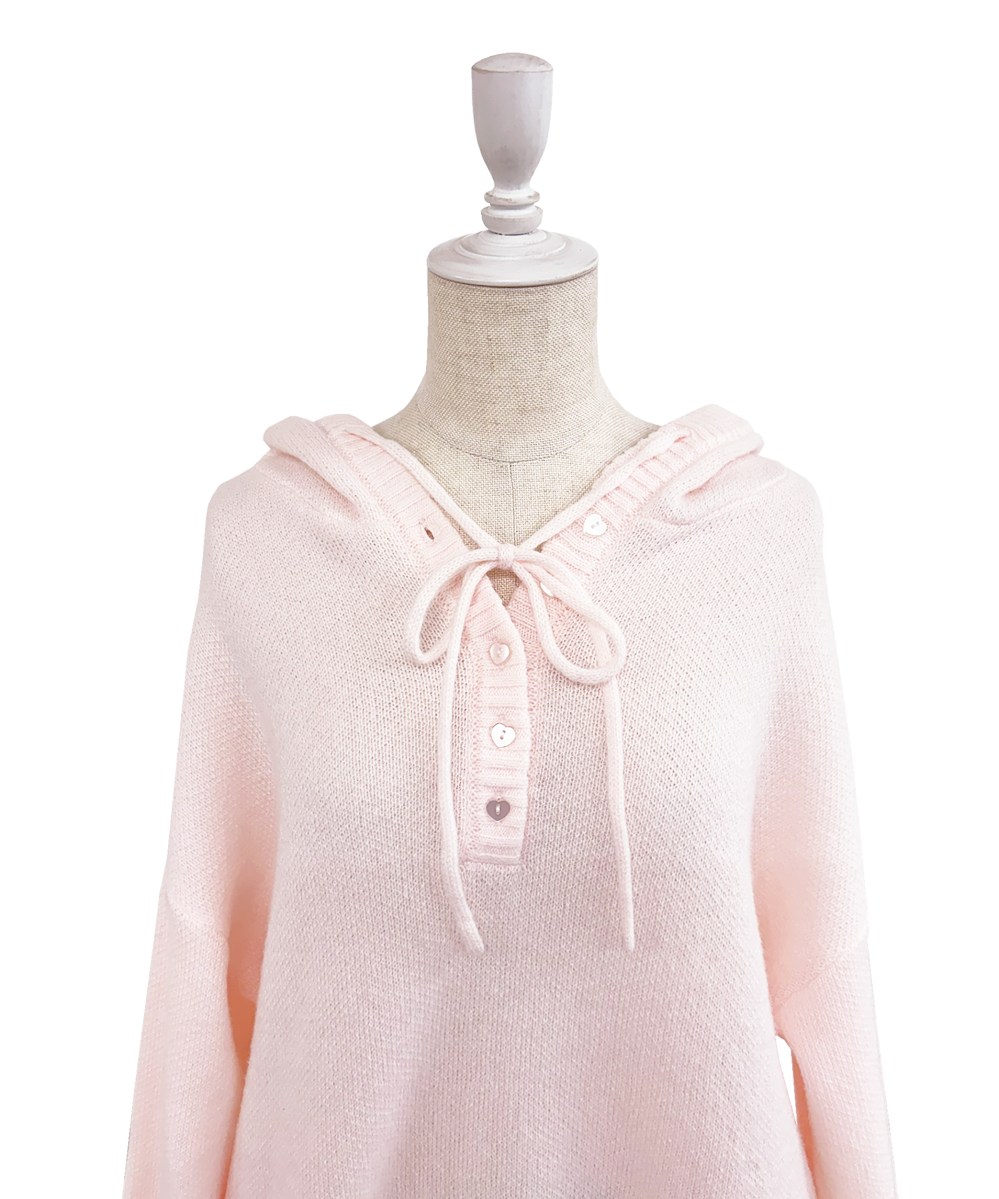 Mohair knit hoodie