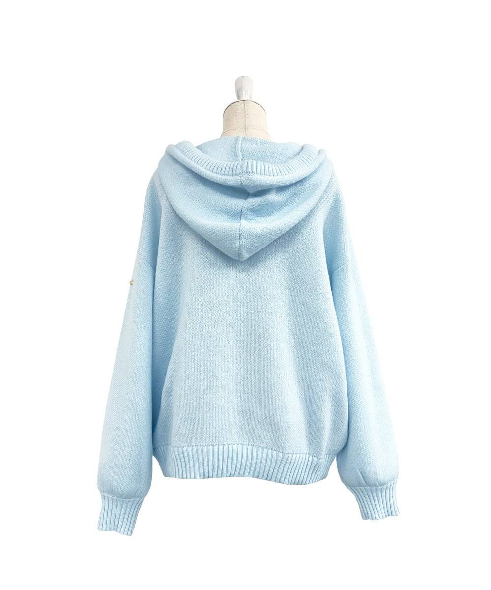 Mohair knit hoodie