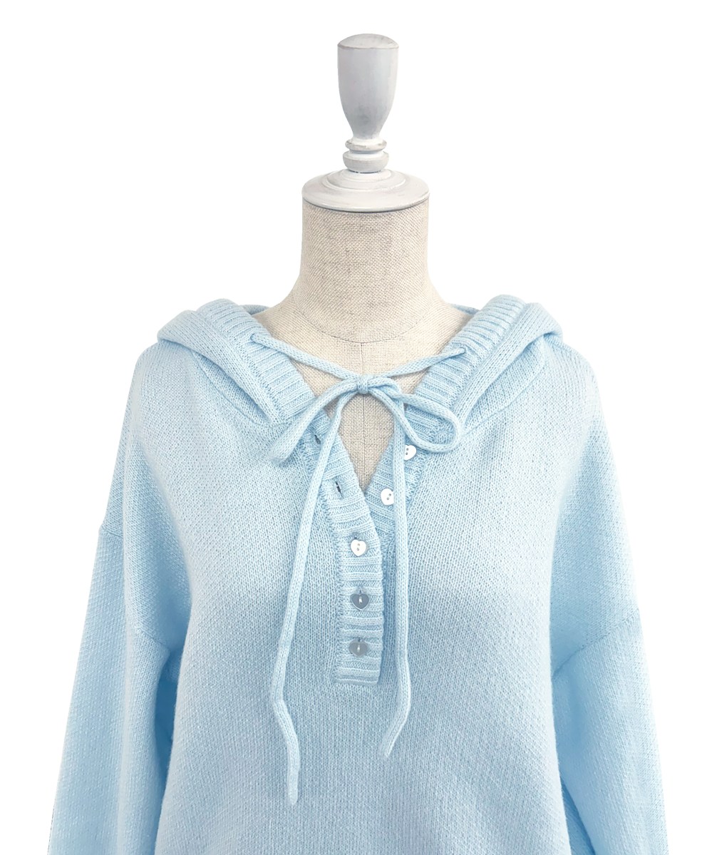 Mohair knit hoodie