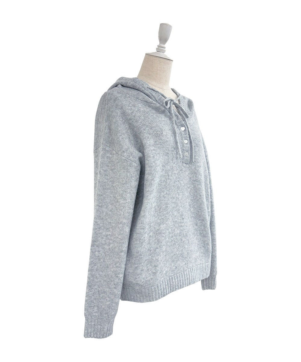 Mohair knit hoodie