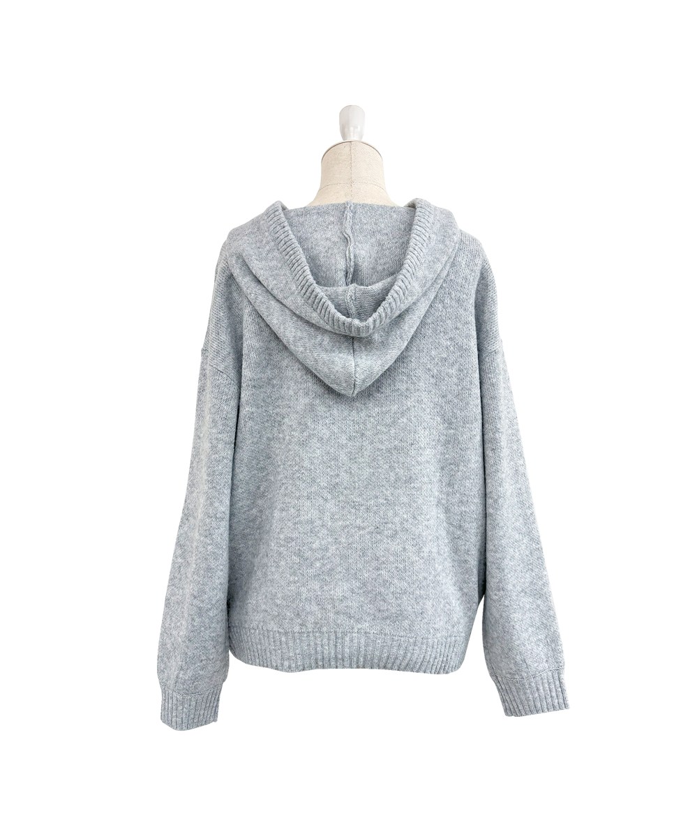 Mohair knit hoodie