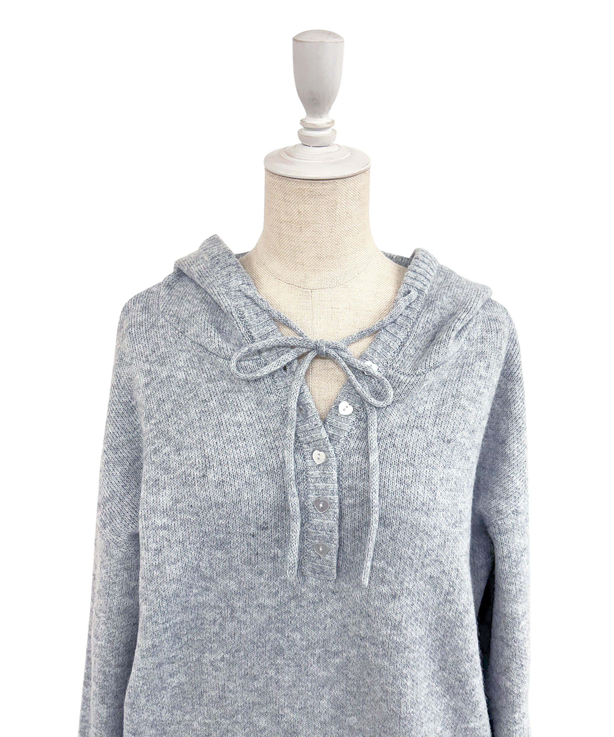 Mohair knit hoodie