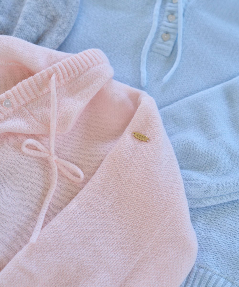 Mohair knit hoodie