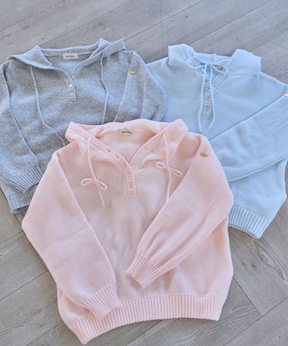 Mohair knit hoodie