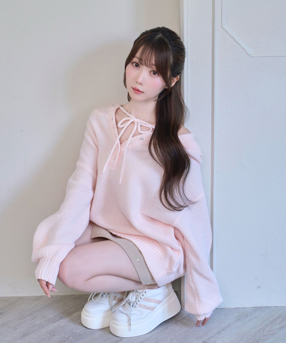 Mohair knit hoodie