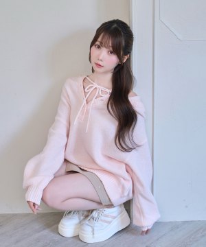 Mohair knit hoodie