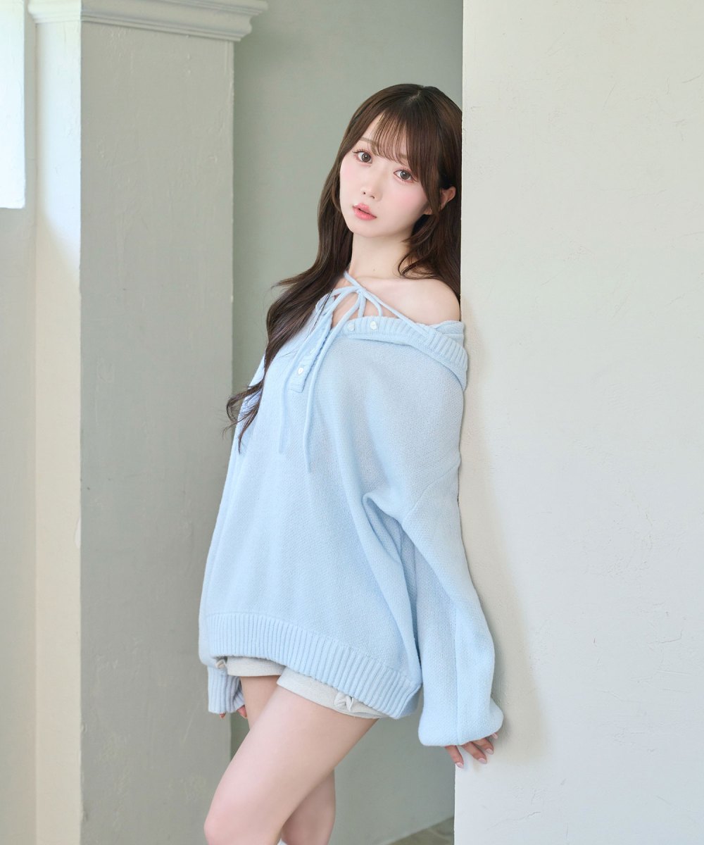 Mohair knit hoodie