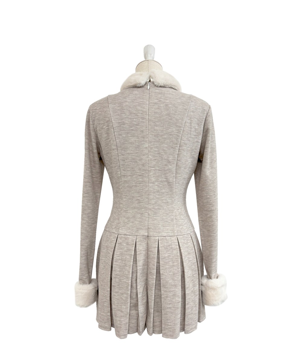 Knit sew pleated op