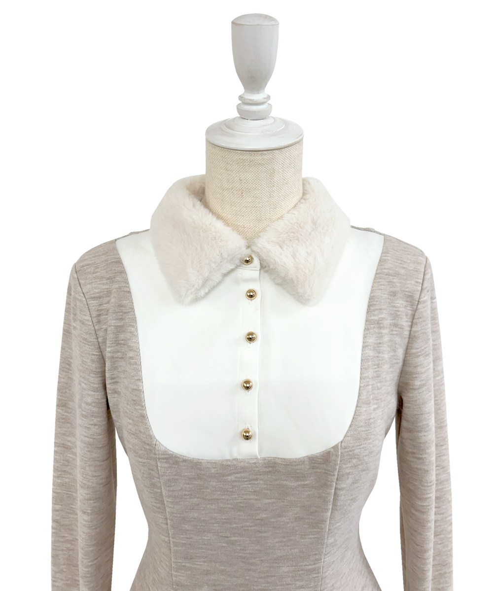 Knit sew pleated op