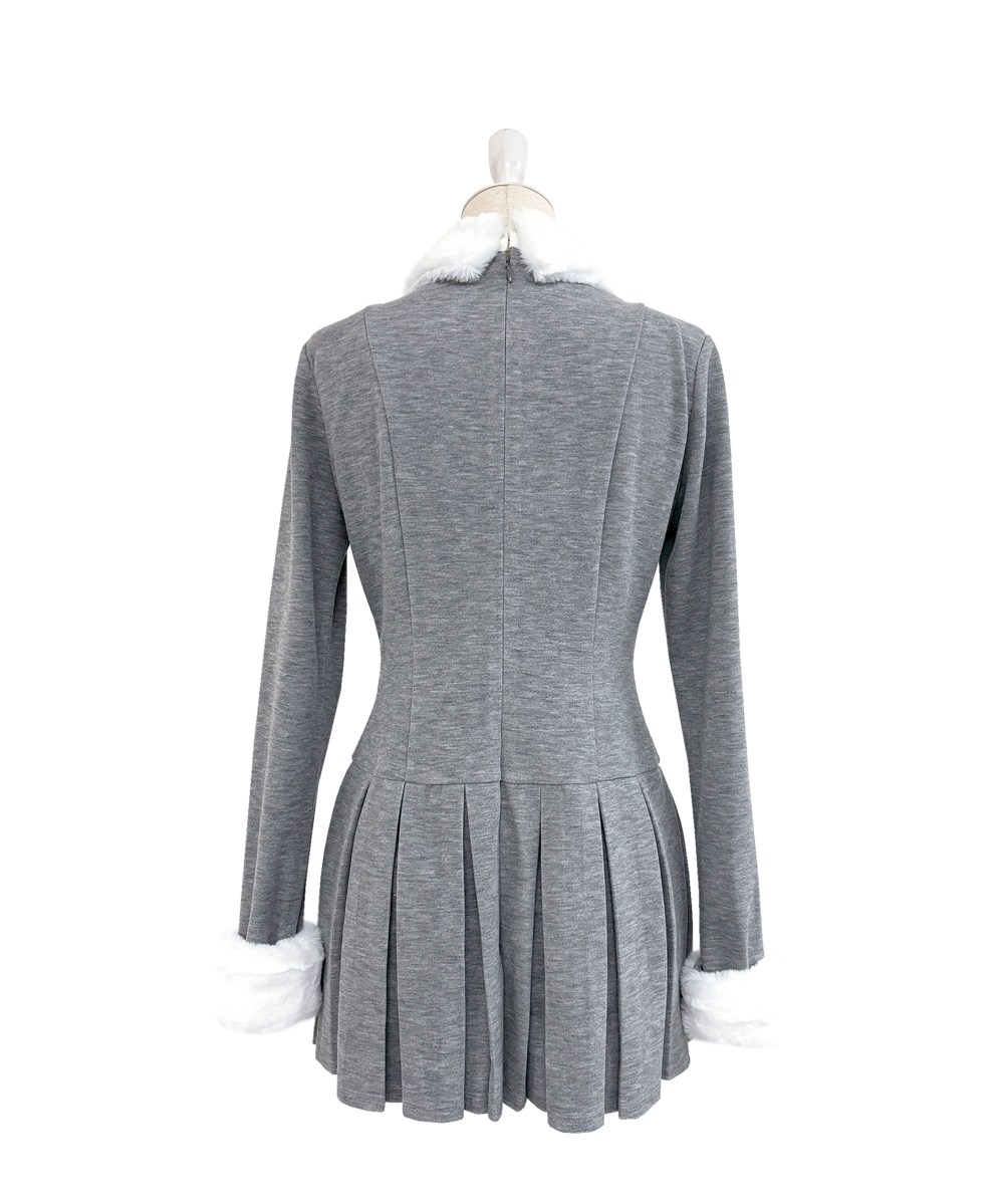Knit sew pleated op