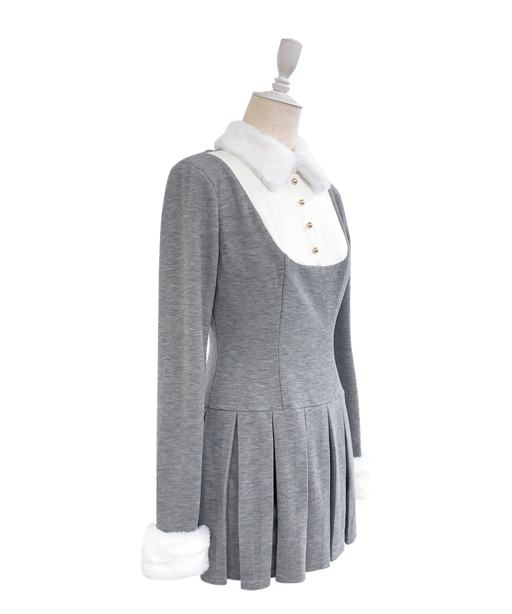 Knit sew pleated op