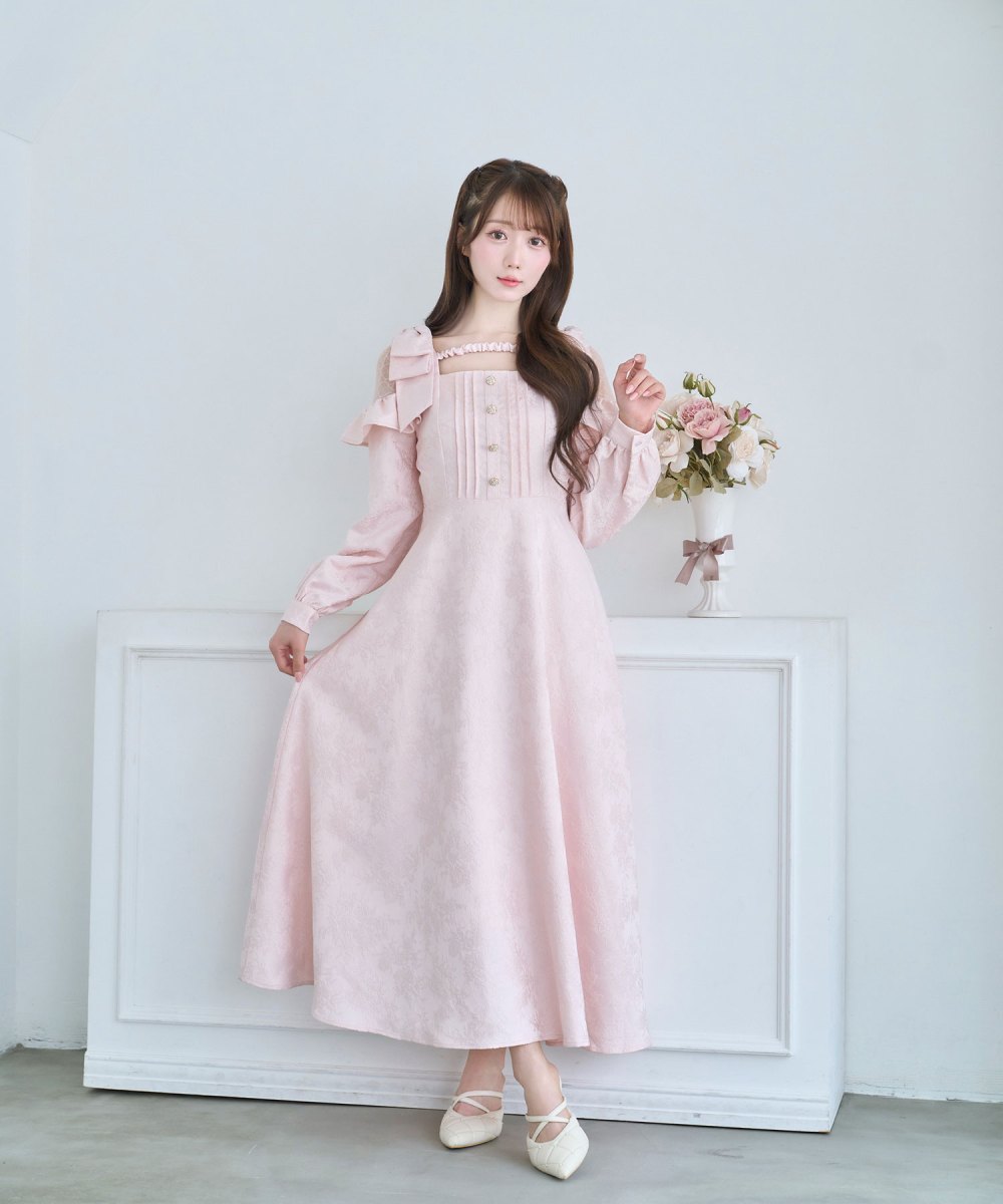 Lace switching jacquard dress – BUNNY APARTMENT