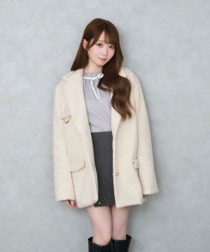 Shaggy oval charm jacket