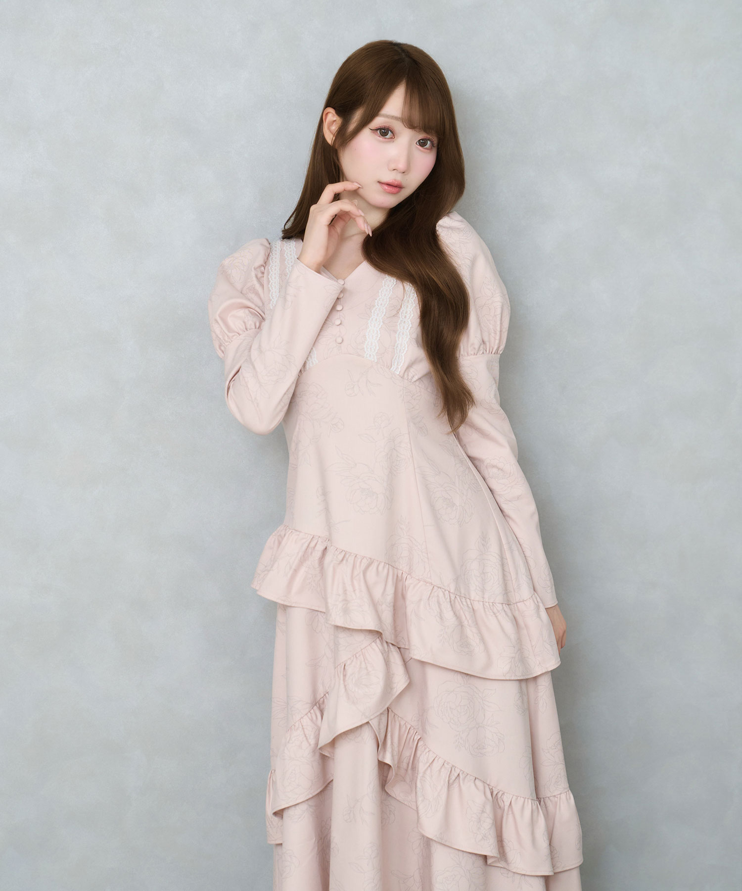 Peony flower print dress