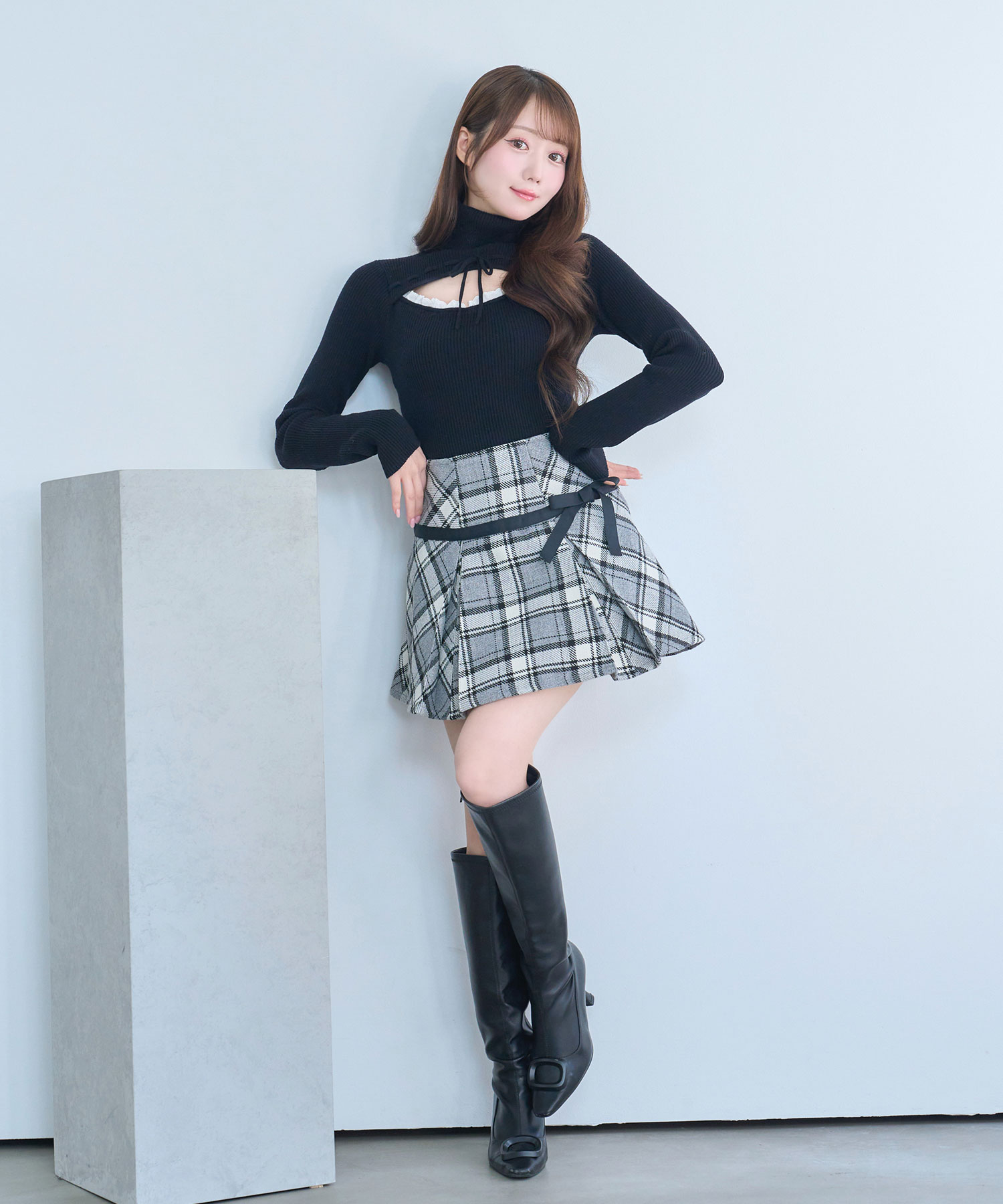 tweed like ribbon skirt