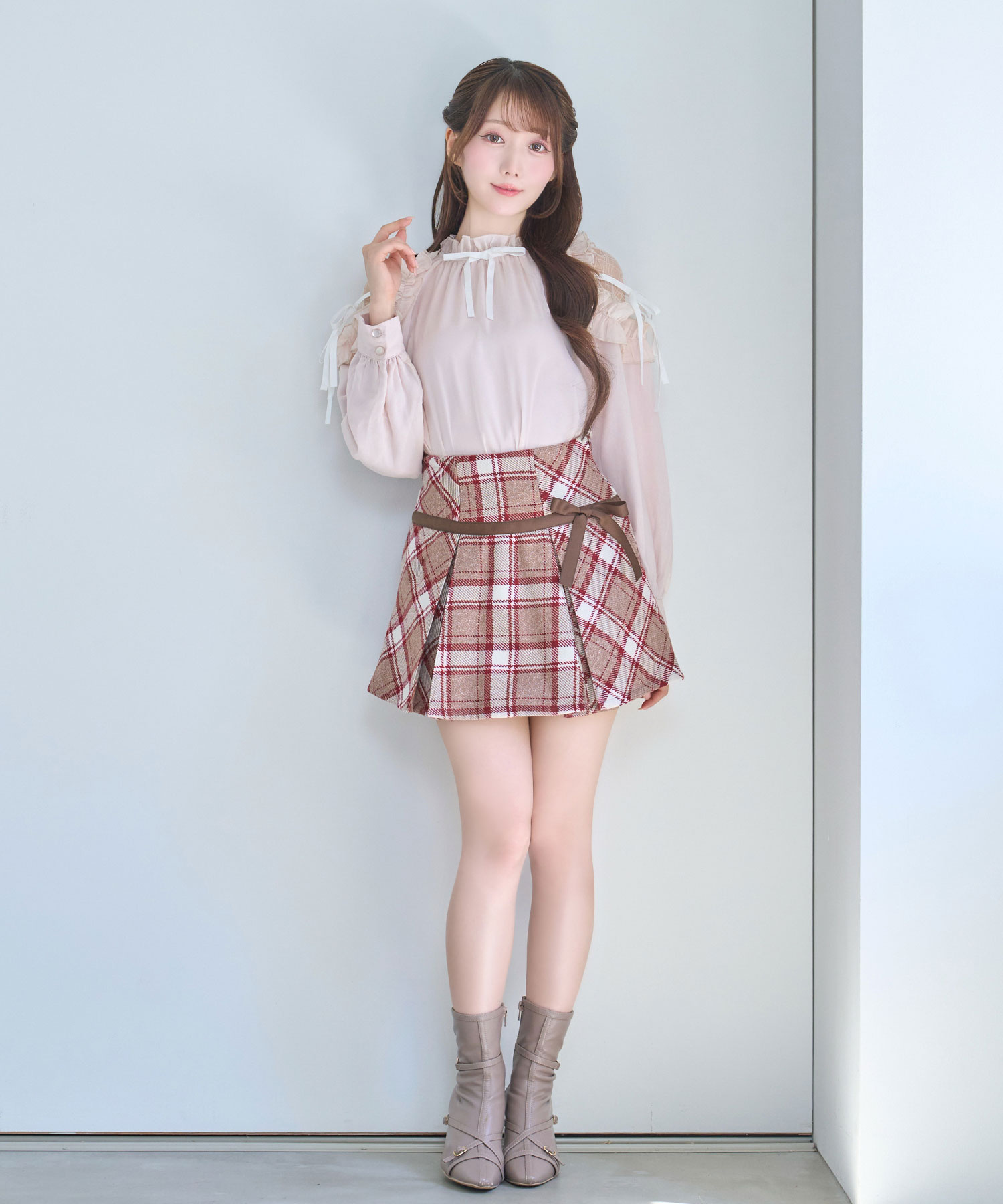 tweed like ribbon skirt