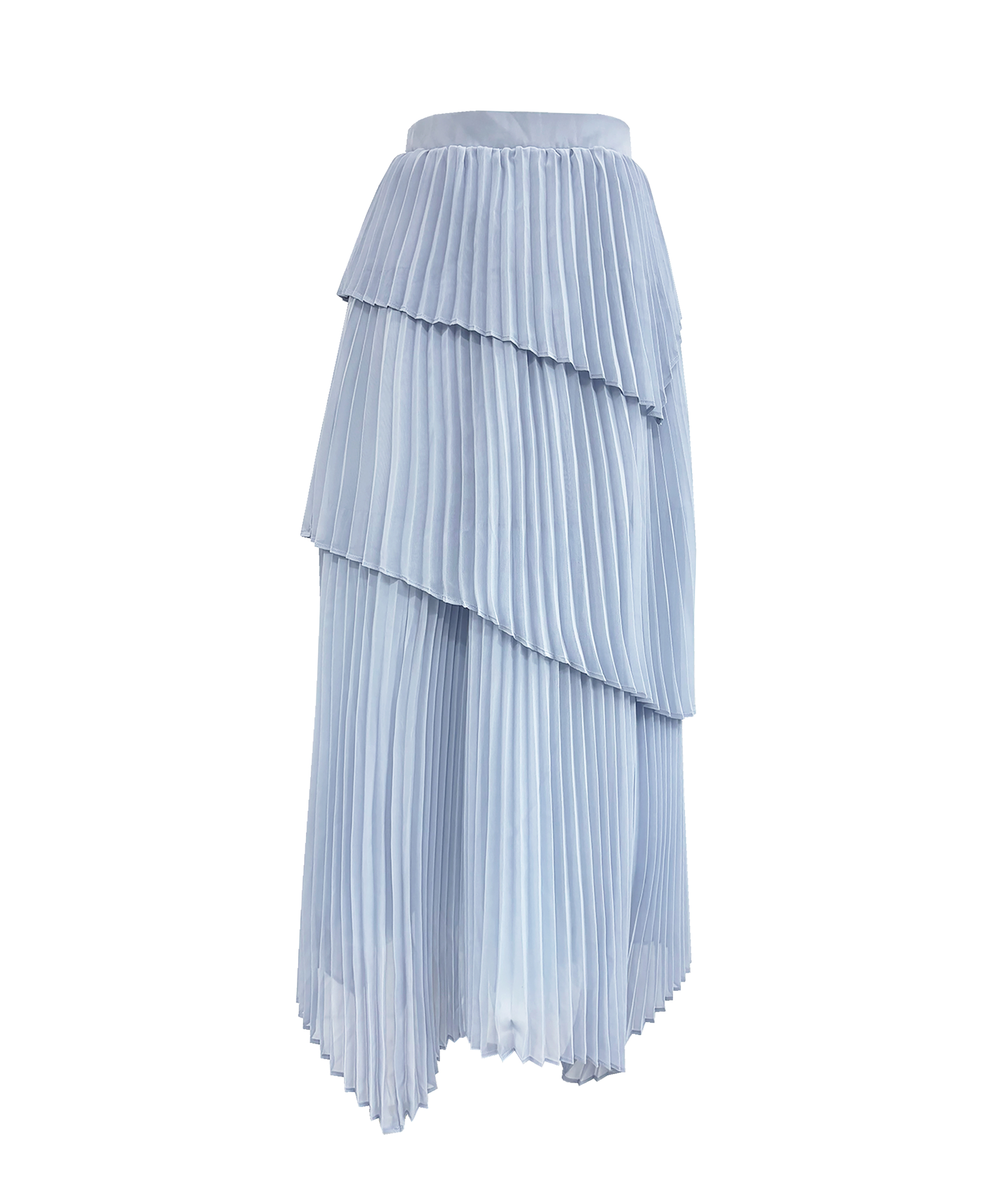 Irregular hem pleated skirt