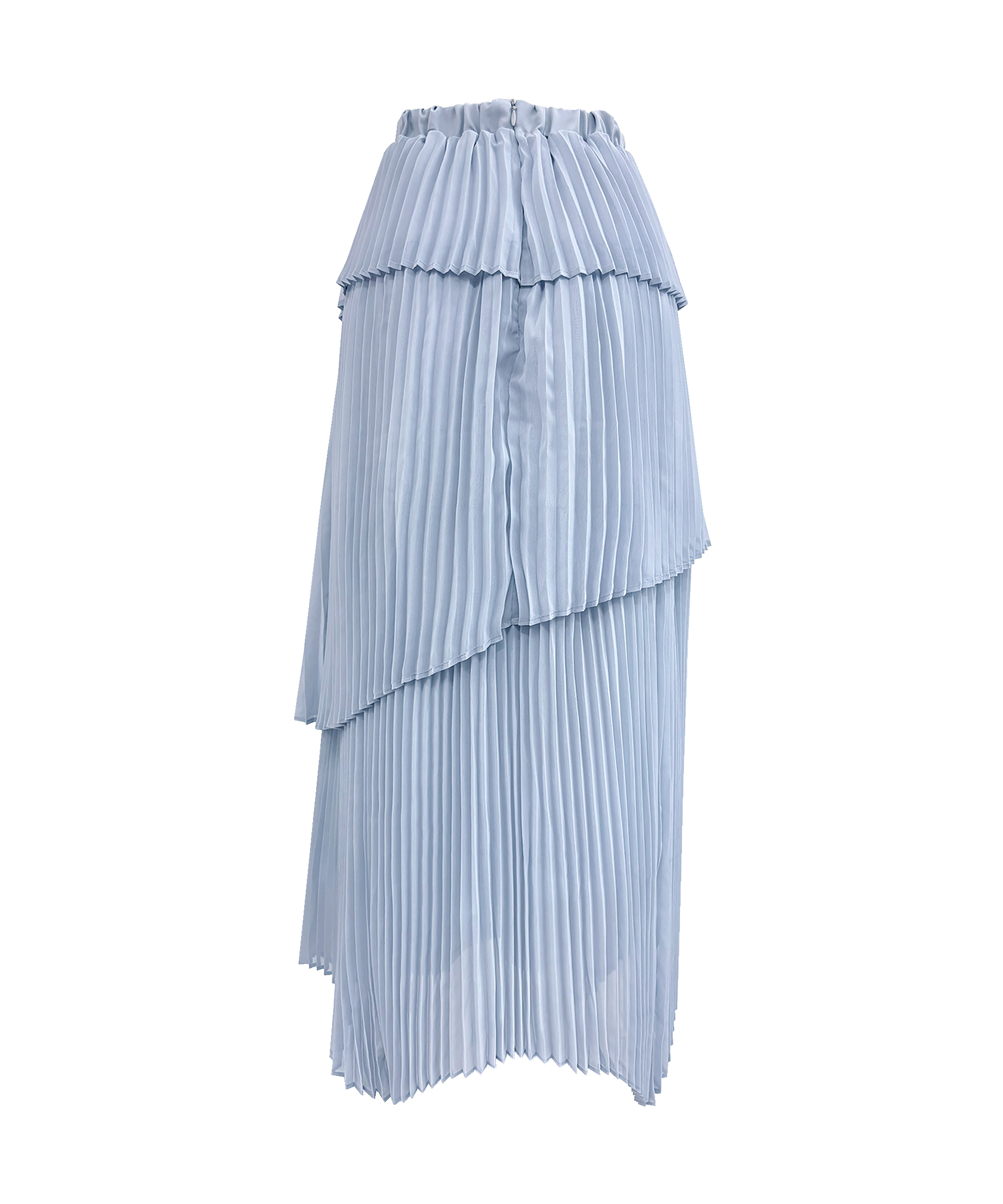 Irregular hem pleated skirt