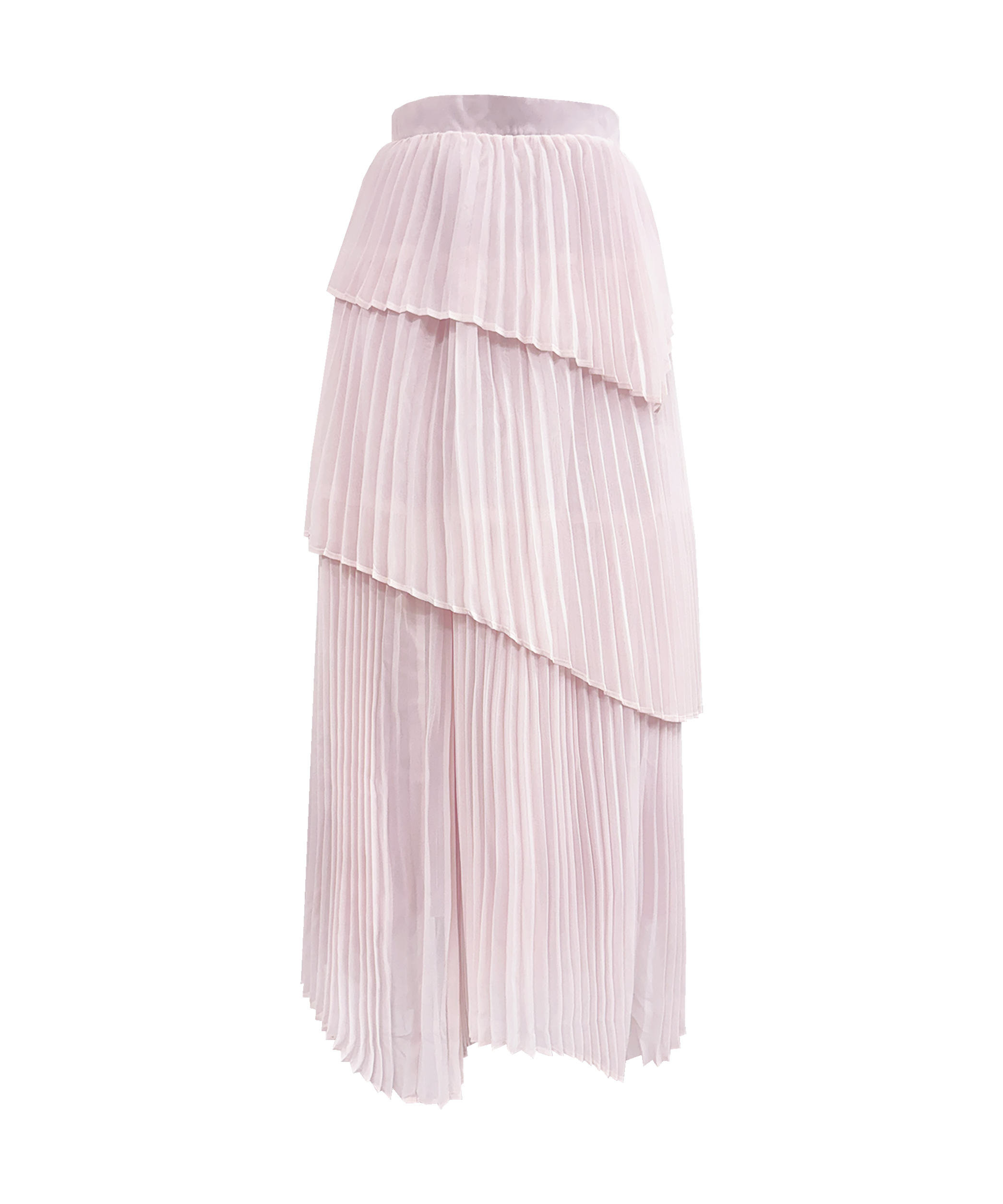 Irregular hem pleated skirt