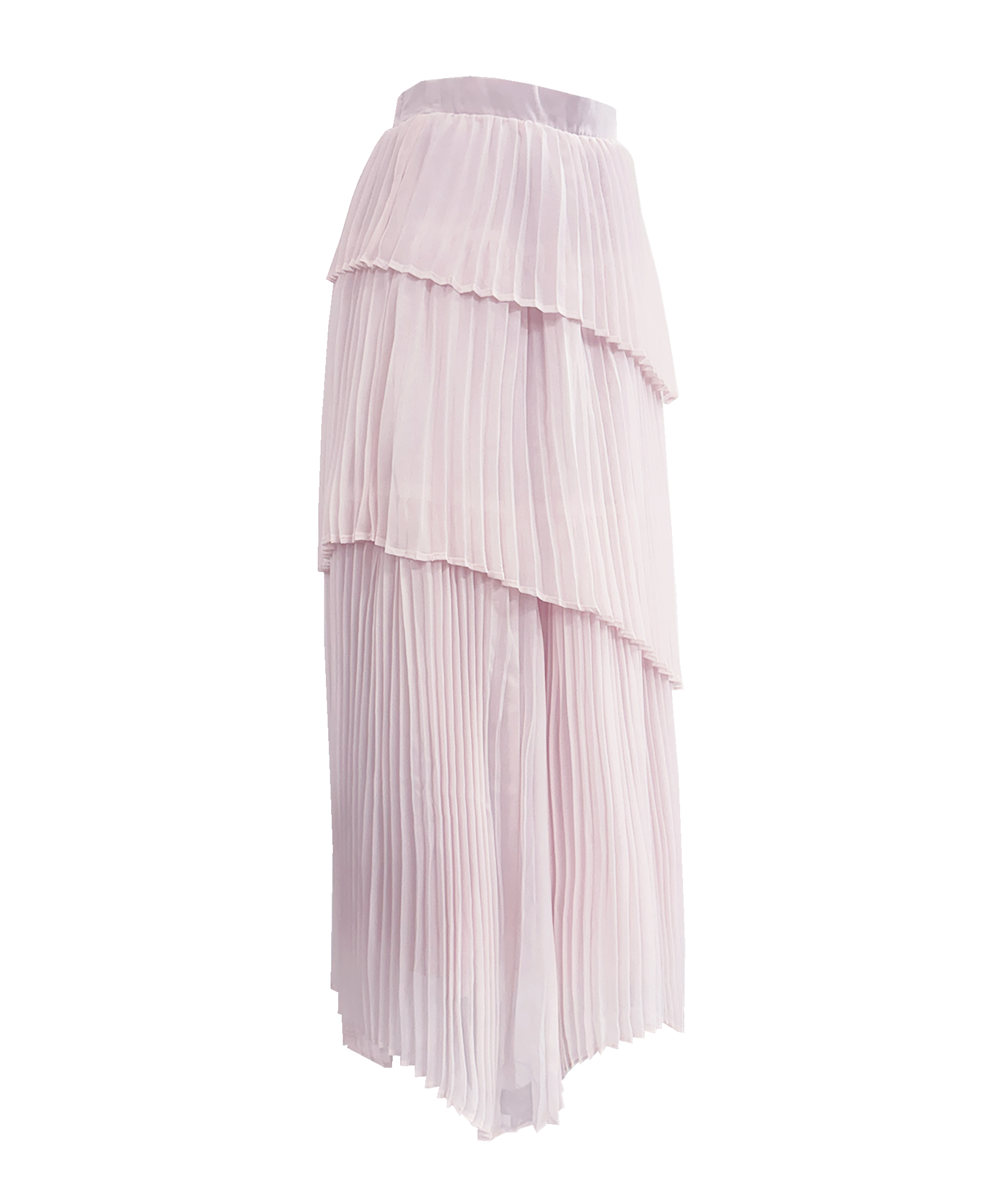 Irregular hem pleated skirt