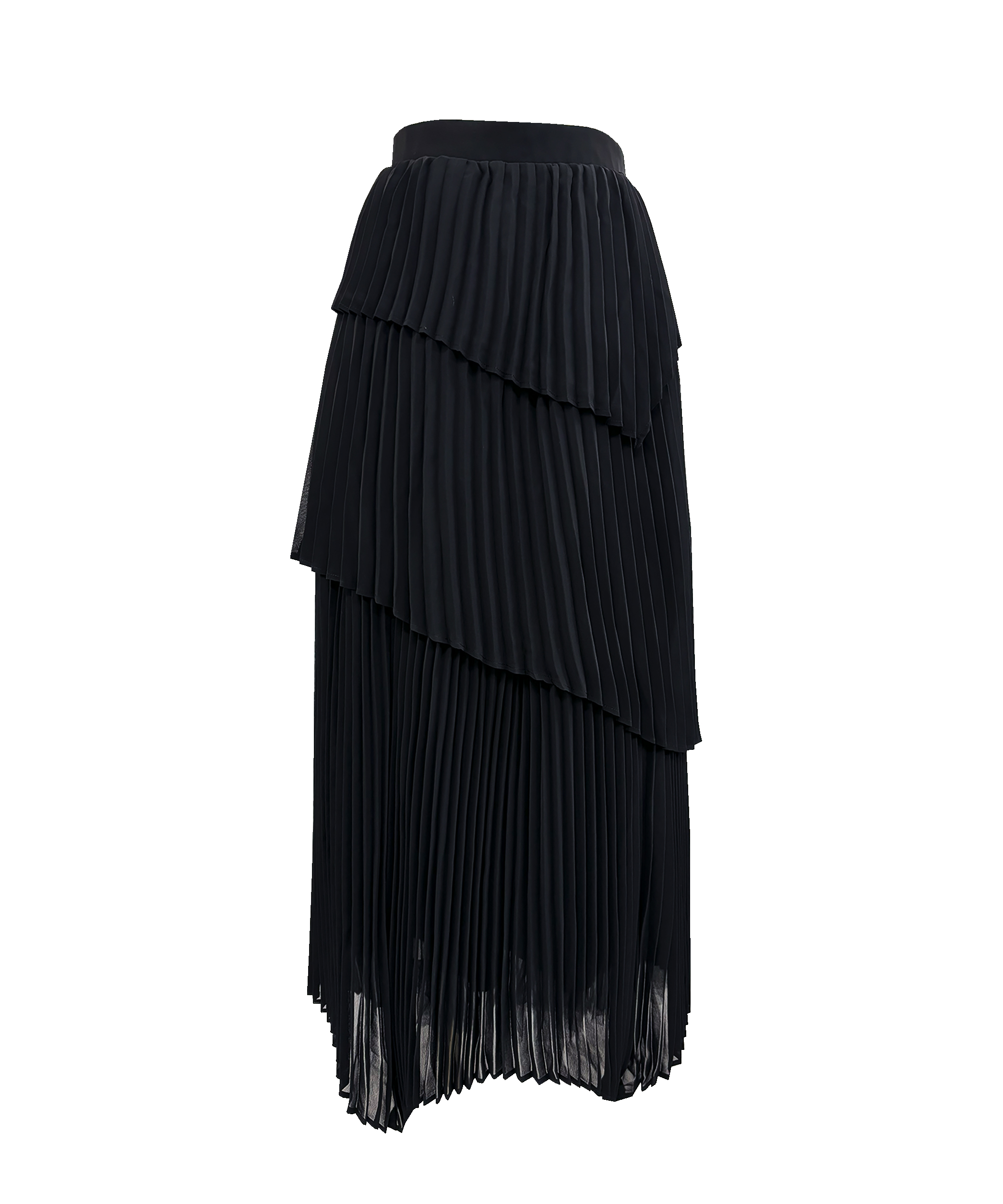 Irregular hem pleated skirt