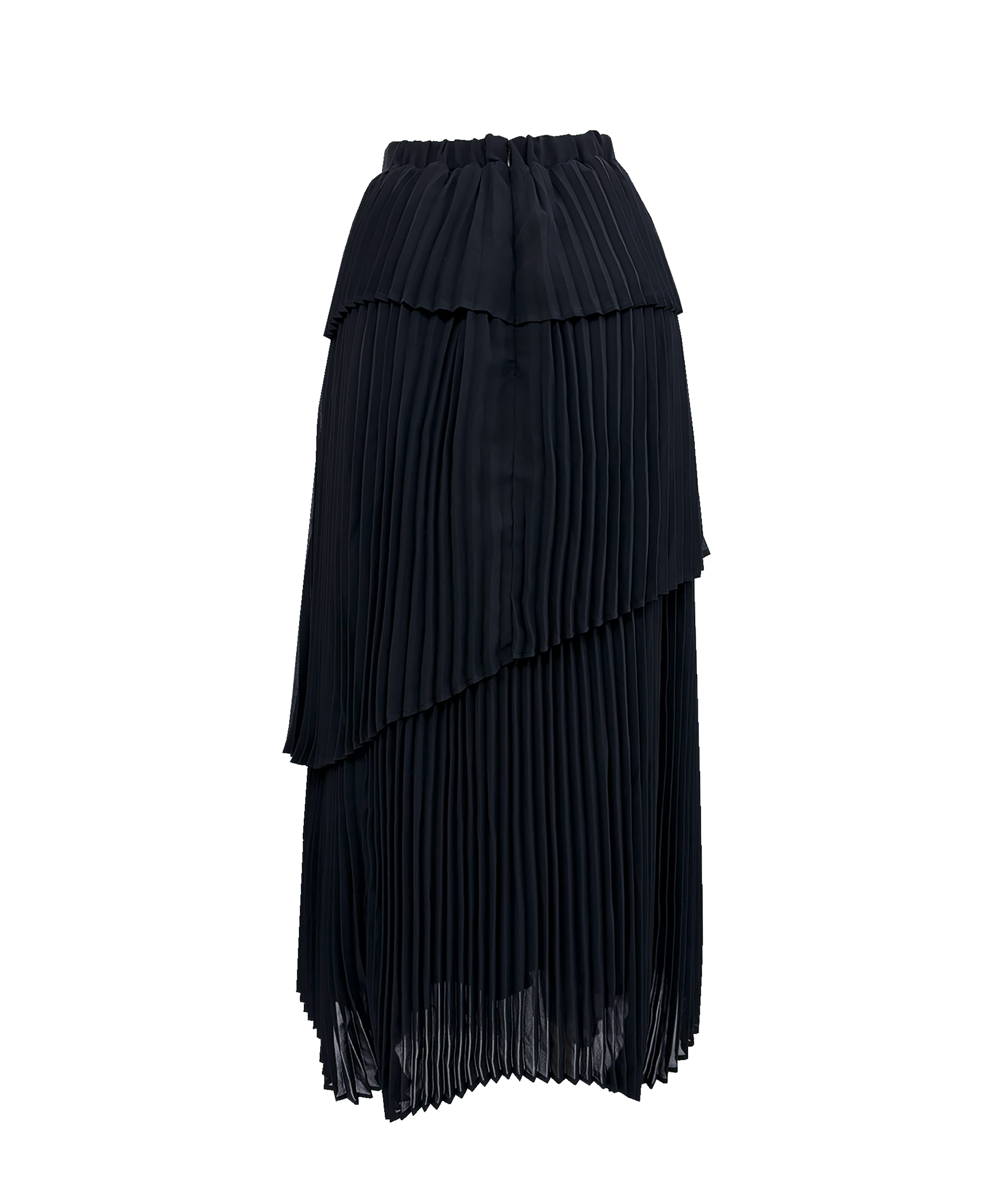 Irregular hem pleated skirt