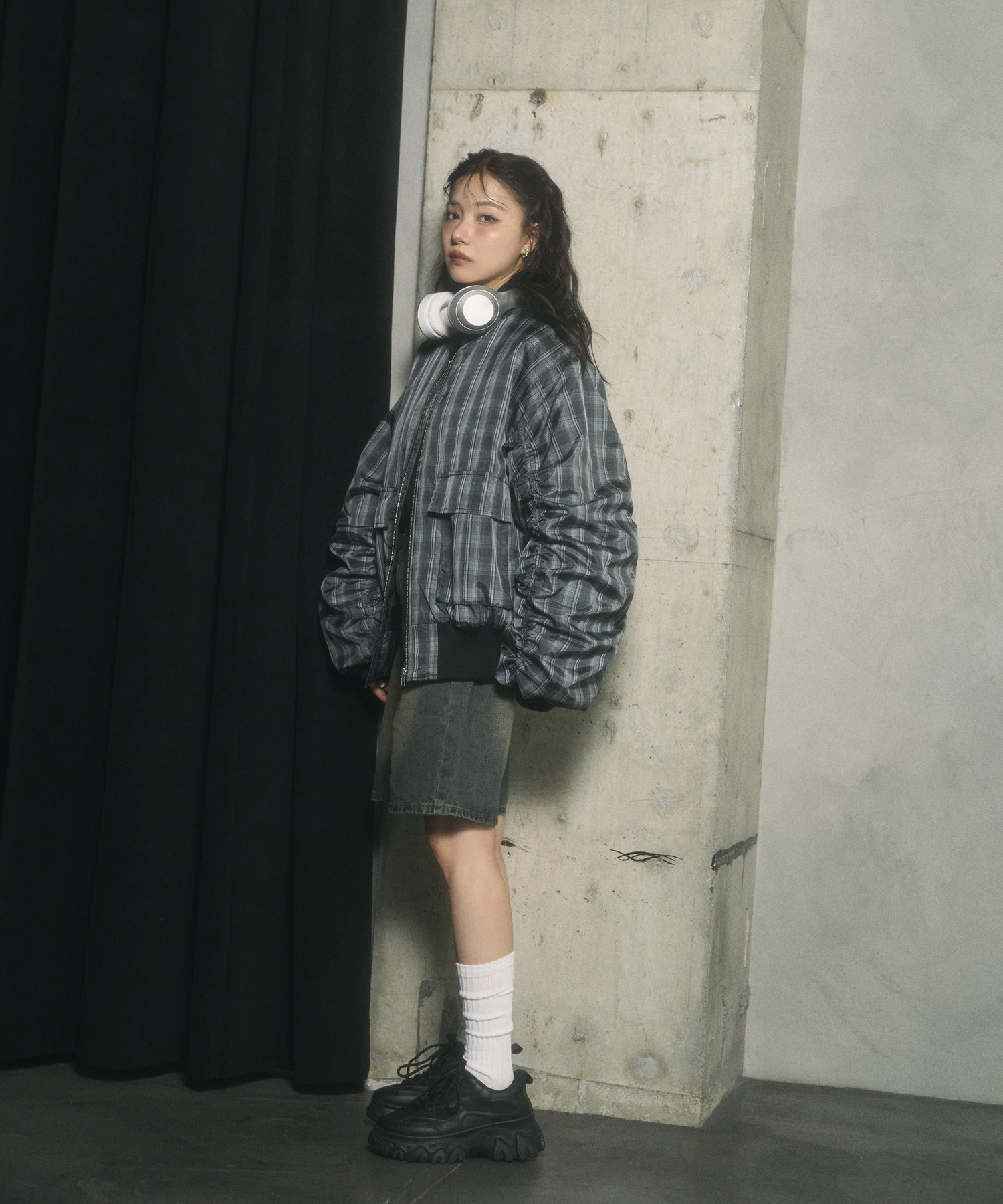 UNISEX オーバーサイズチェックブルゾン – BUNNY APARTMENT
