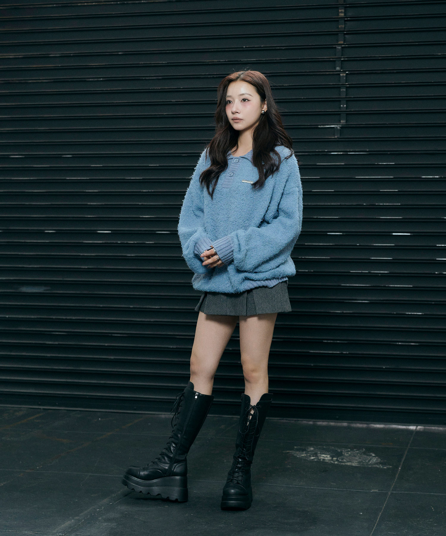 UNISEX ルーズポロニット