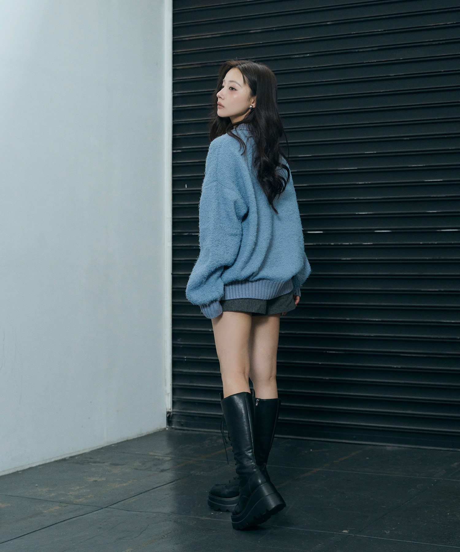 UNISEX ルーズポロニット