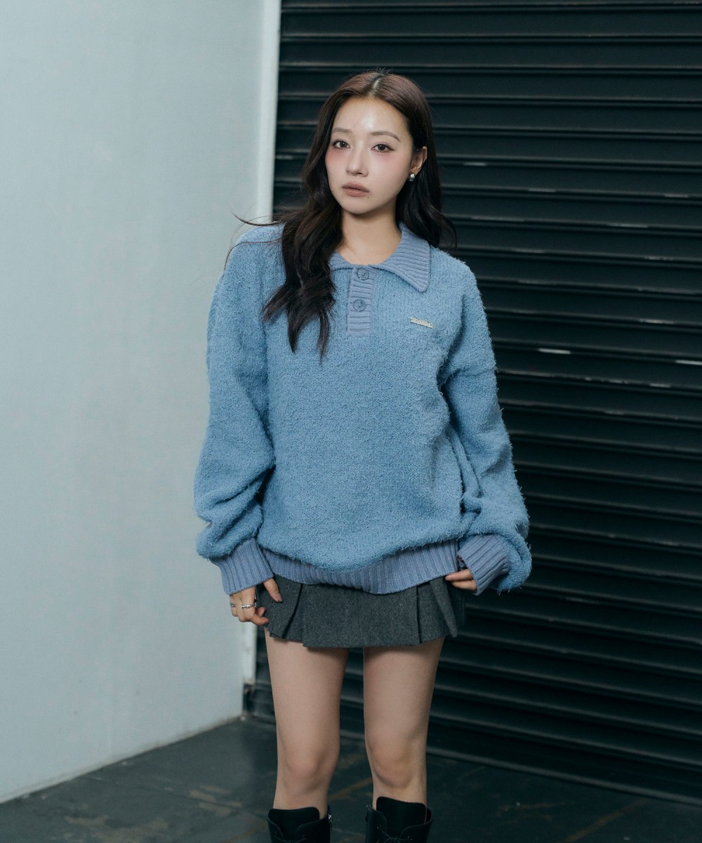 UNISEX ルーズポロニット