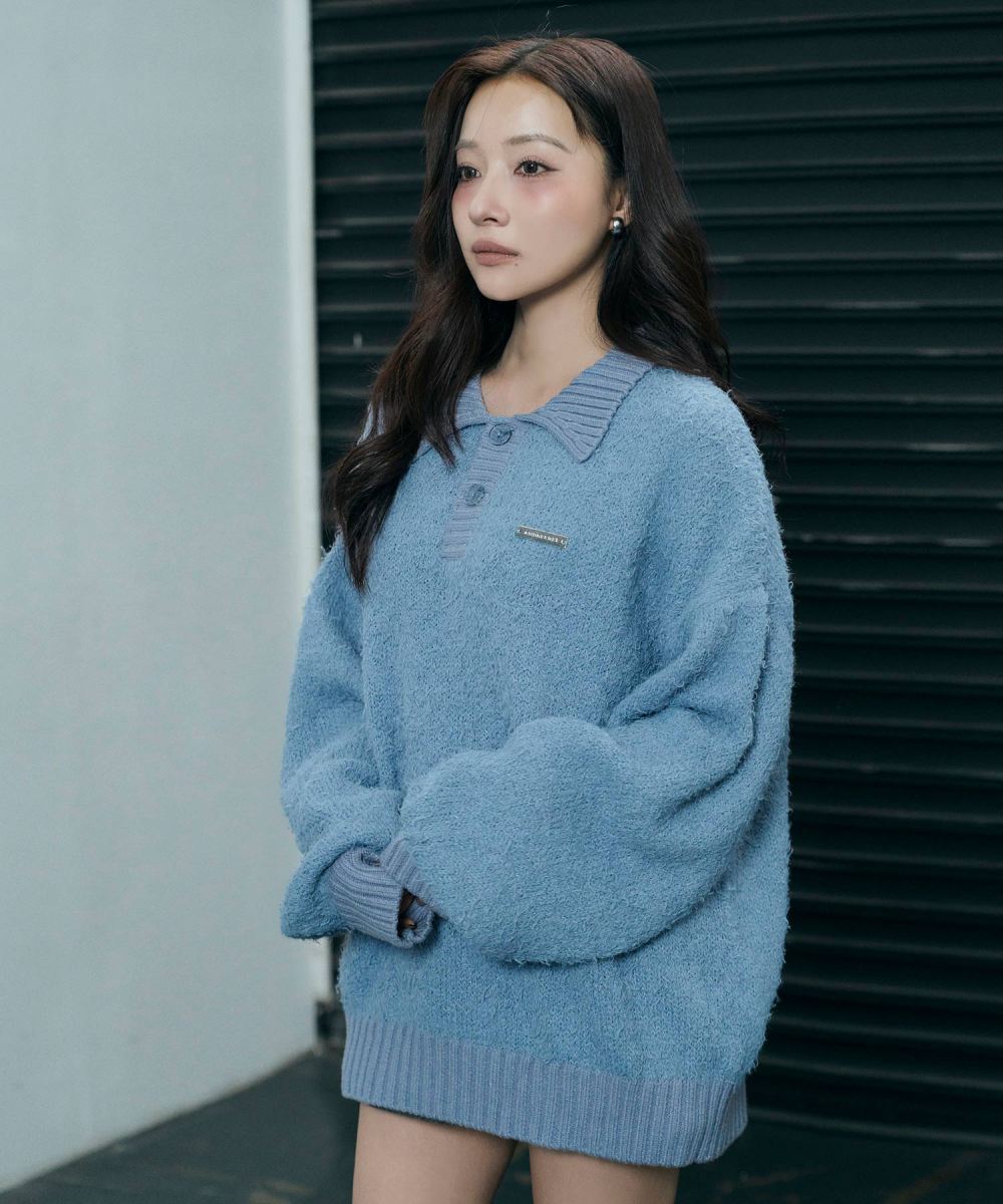 UNISEX ルーズポロニット